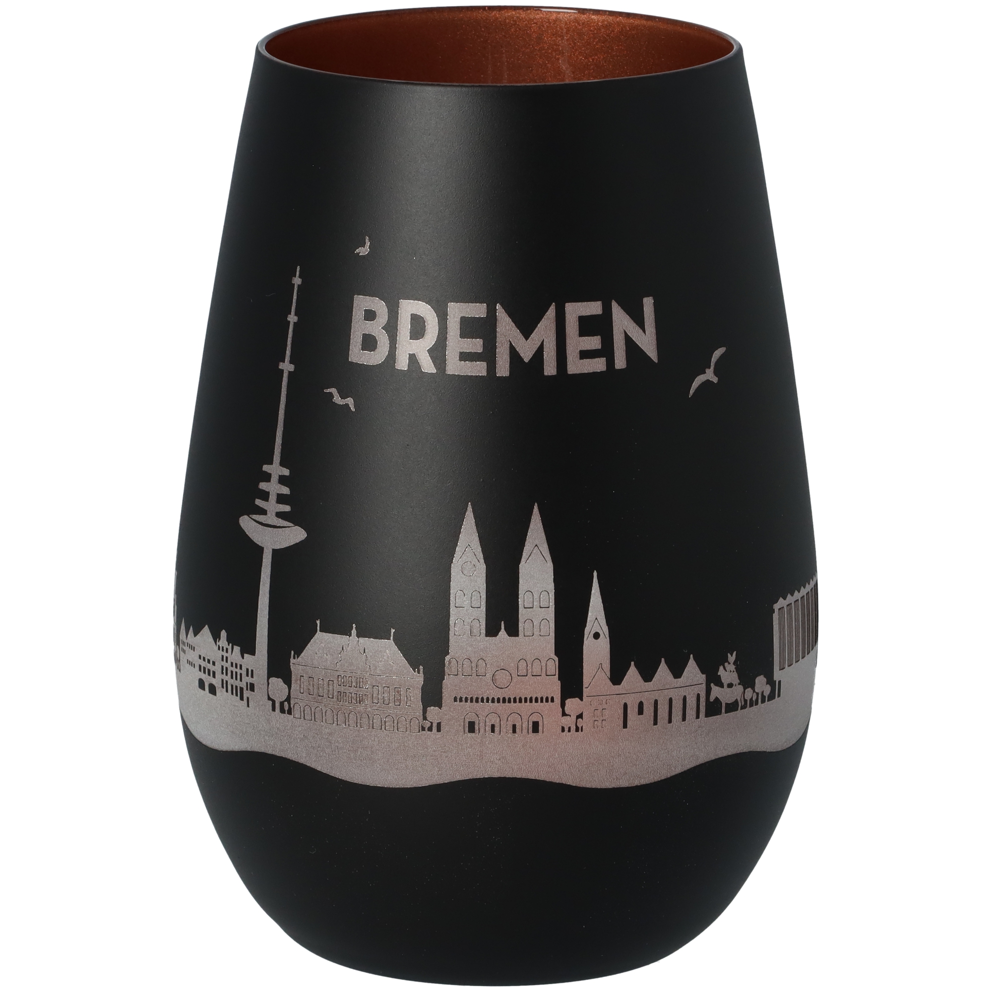 Windlicht Skyline Bremen Schwarz/Bronze