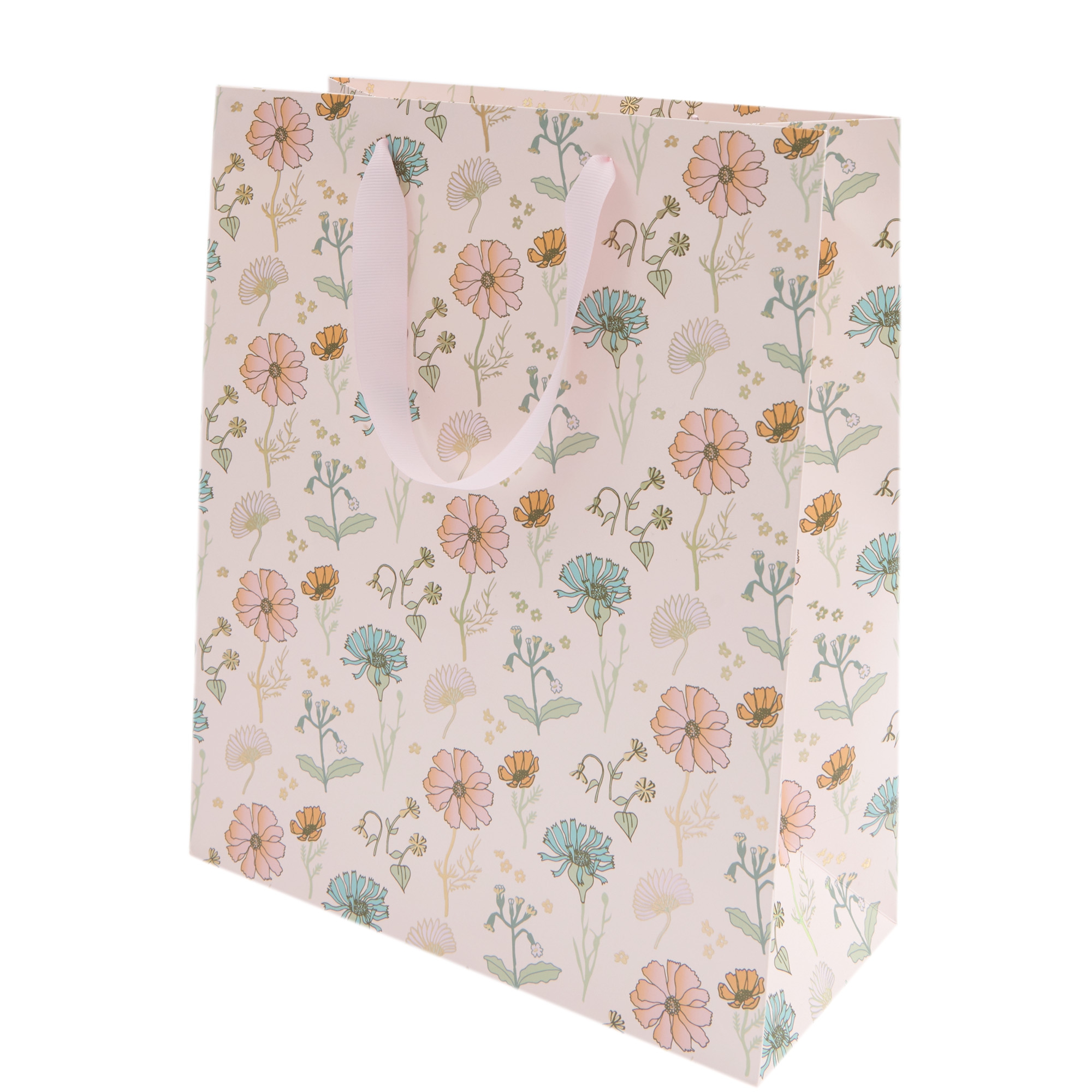 Geschenktüte Gold Blumen Geschenktüte Gold Blumen