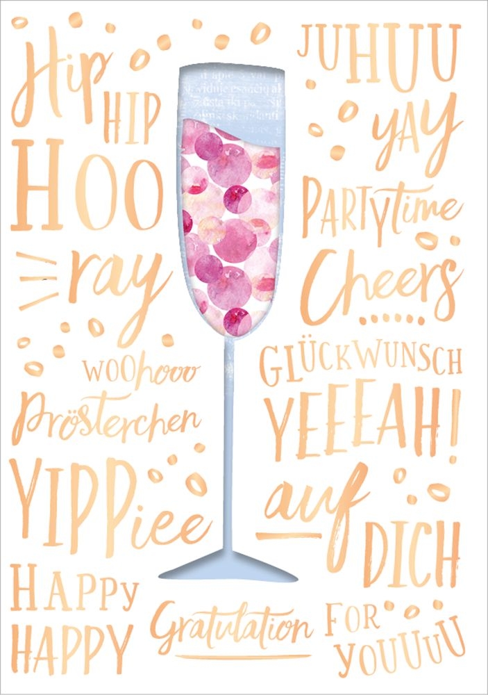 Musikkarte "Hooray, Cheers, auf Dich, Yay"