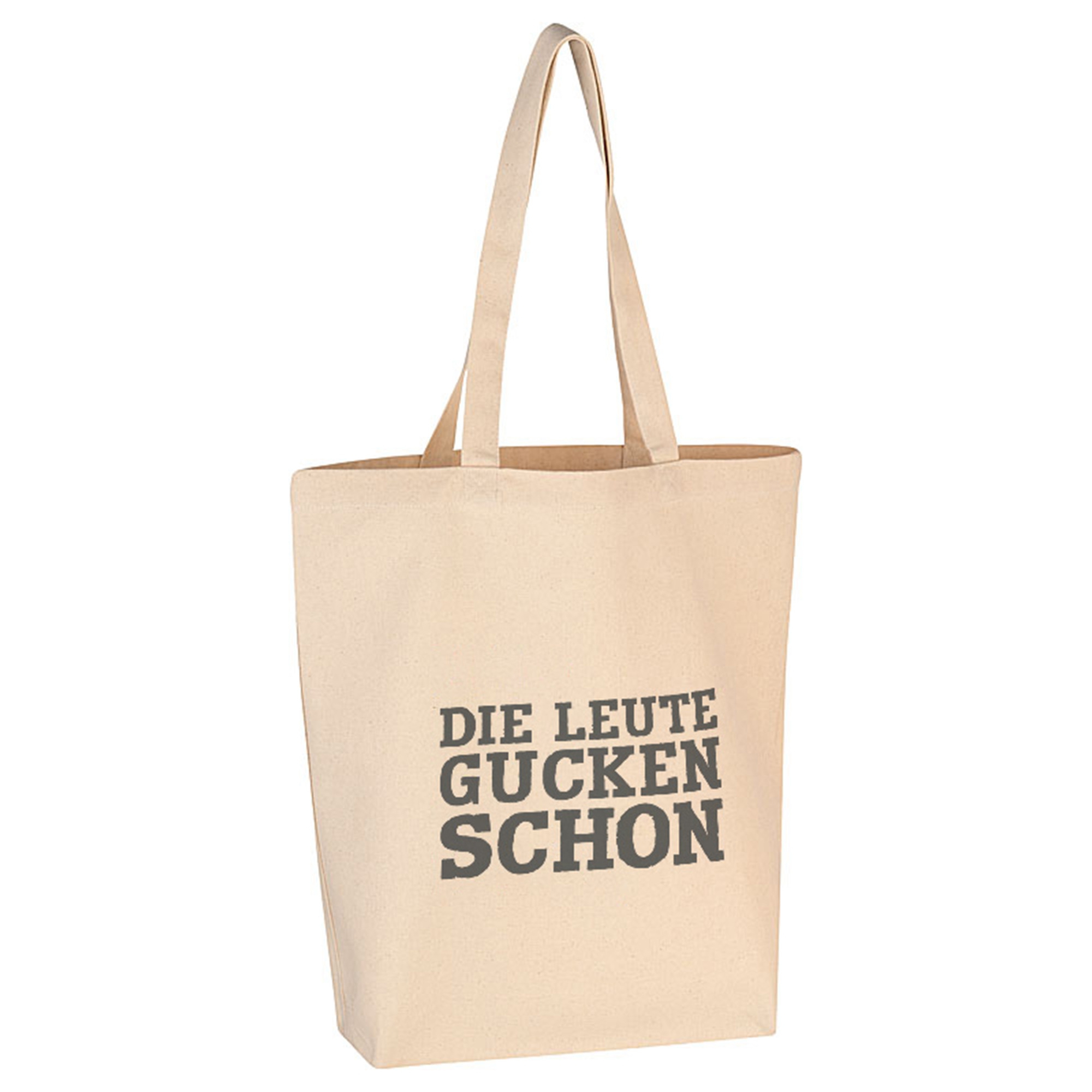 Baumwolltasche "Die Leute gucken schon" Dunkelgrau Tasche, Tragetasche, Zubehör, Handtasche