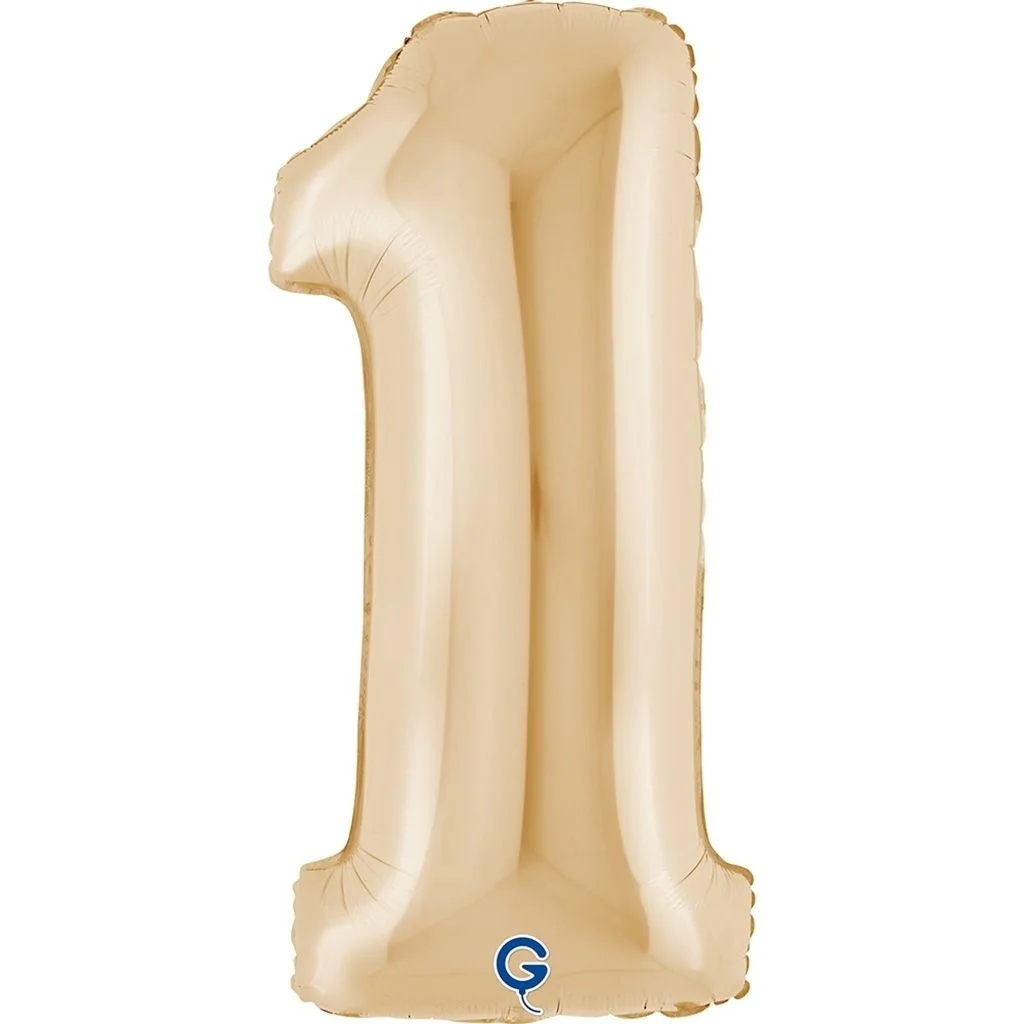 Grabo Folienballon Zahl 1 Champagner Gold 100cm