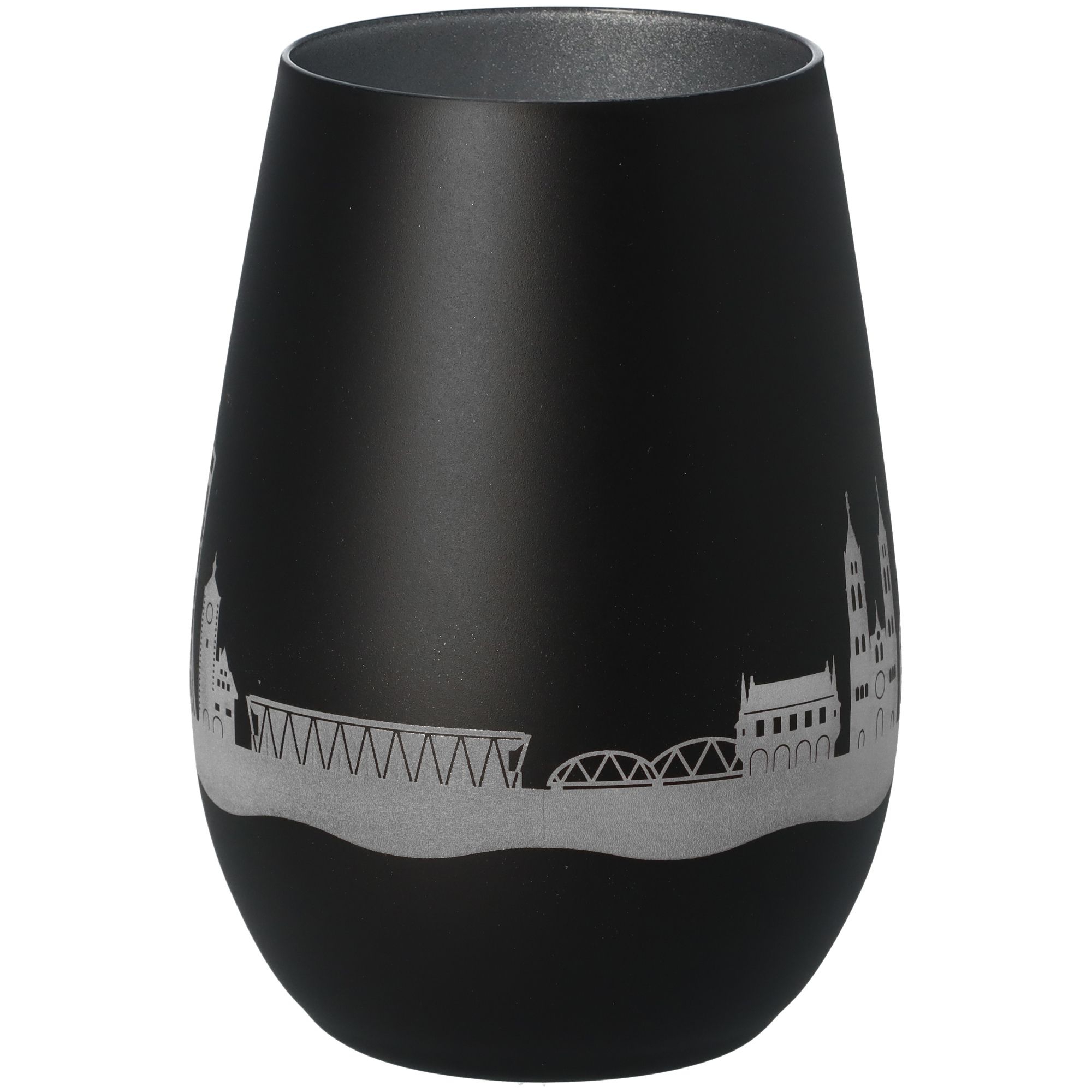 Windlicht Skyline Freiburg Schwarz/Silber Windlicht Skyline Freiburg Schwarz/Silber