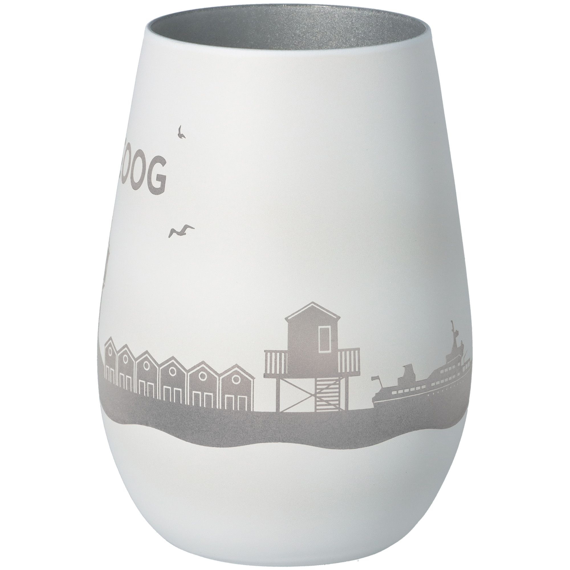 Windlicht Skyline Langeoog Weiß/Silber Windlicht Skyline Langeoog Weiß/Silber