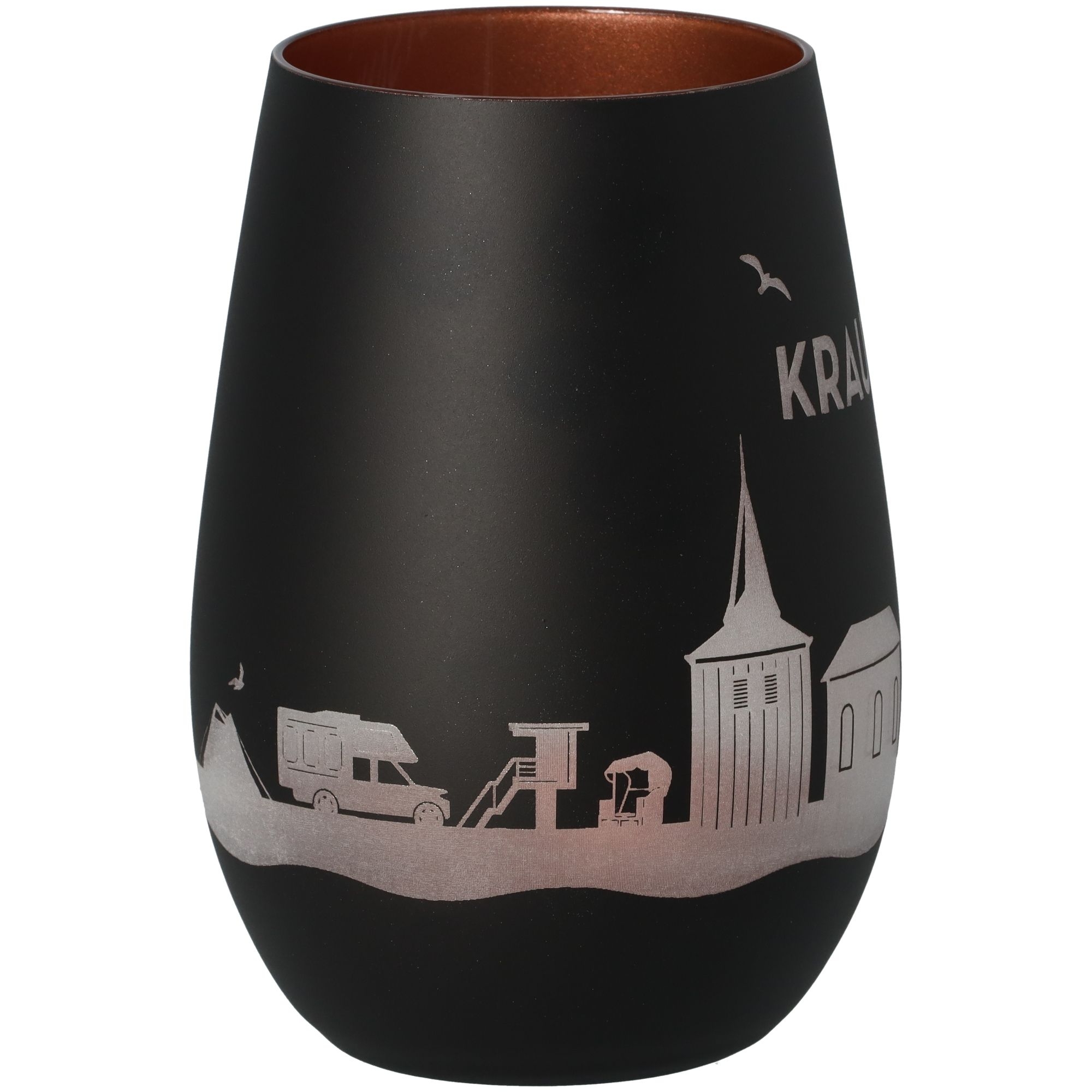 Windlicht Skyline Krautsand Schwarz/Bronze Töpferei, Krug, Vase