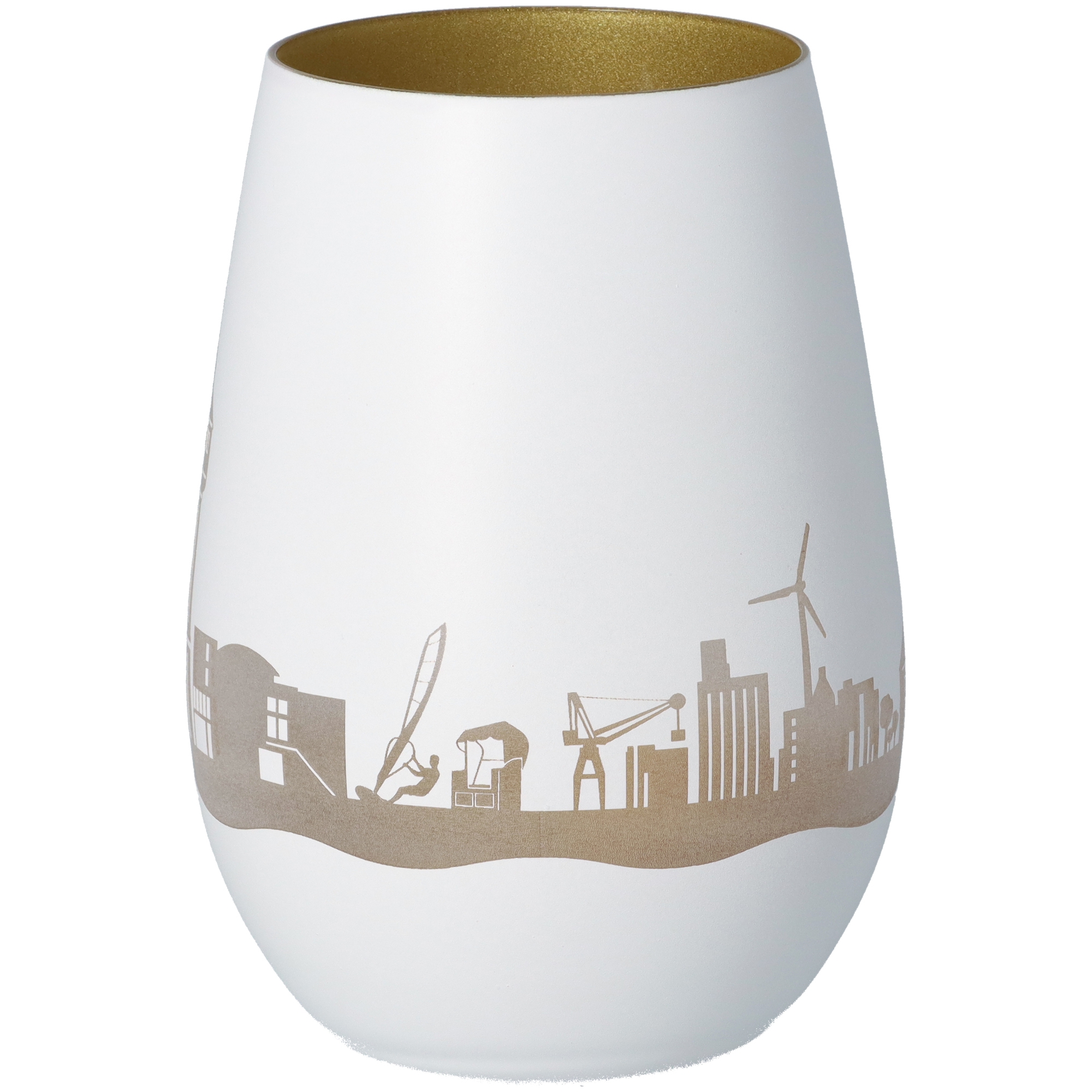 Windlicht Skyline Husum Weiß/Gold Windlicht Skyline Husum Weiß/Gold