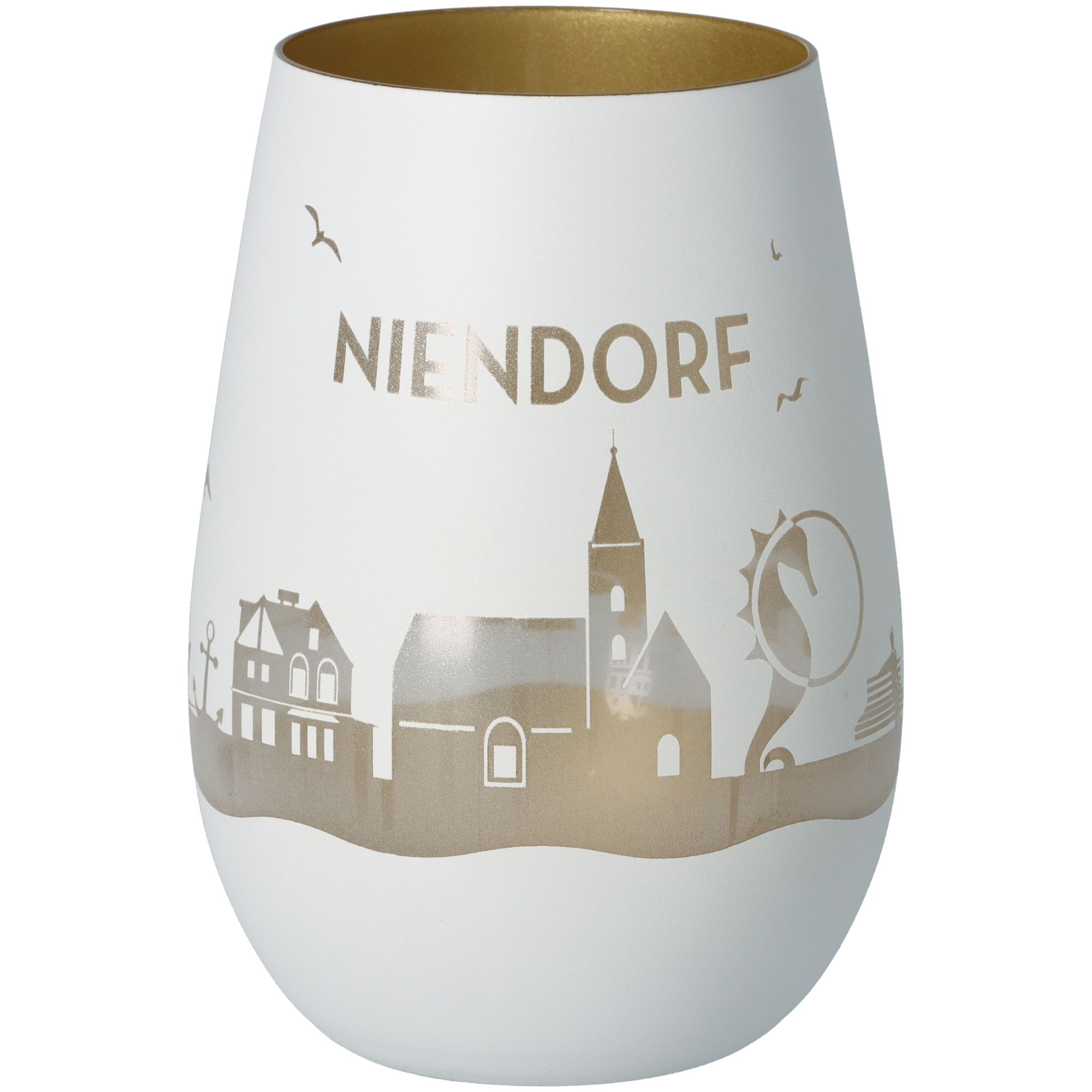 Windlicht Skyline Niendorf Weiß/Gold Windlicht Skyline Niendorf Weiß/Gold