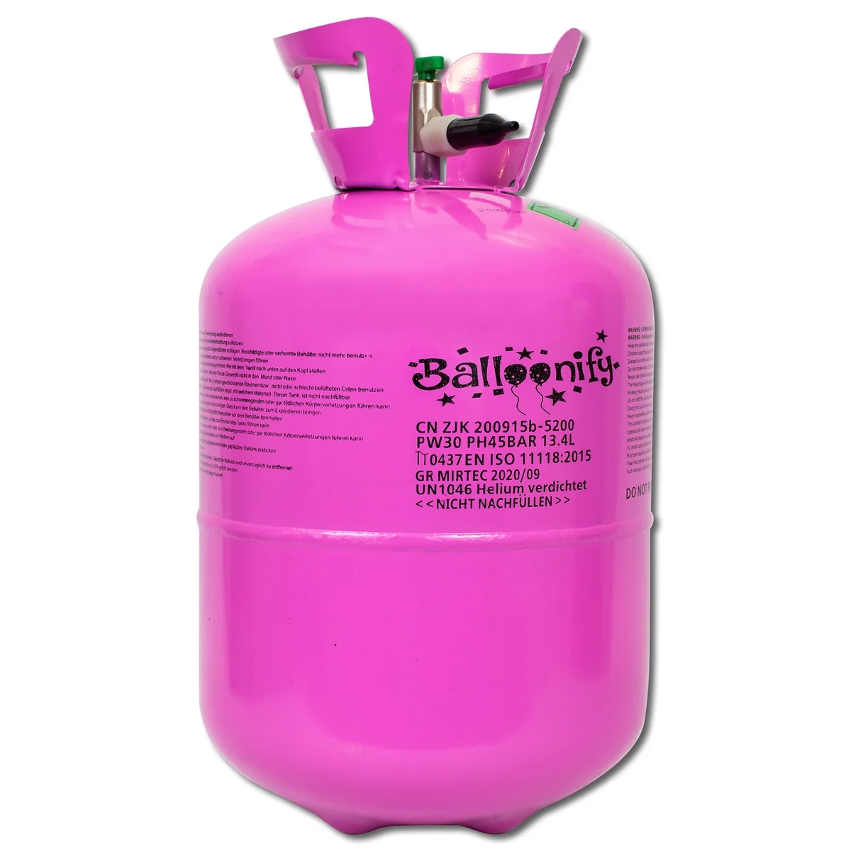 Helium Einweg-Flasche 0,400 m³ Zylinder