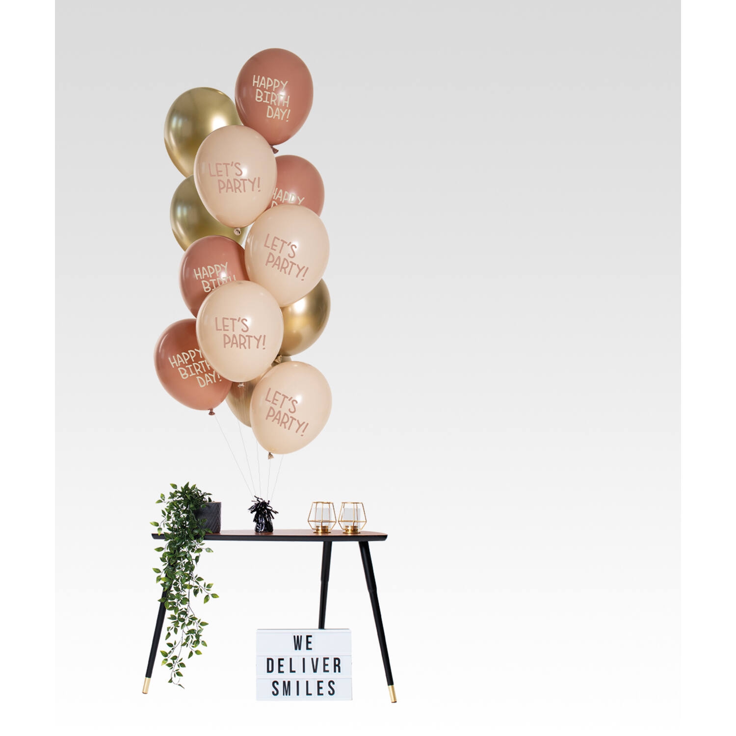 12 Latexballons im Set "Golden Blossom" Ø 33cm