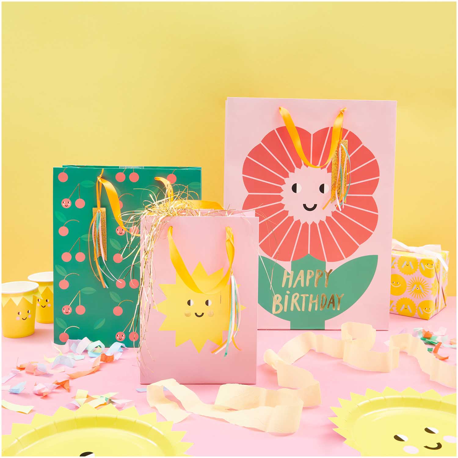 Geschenktüte "Happy Birthday" Blume XL