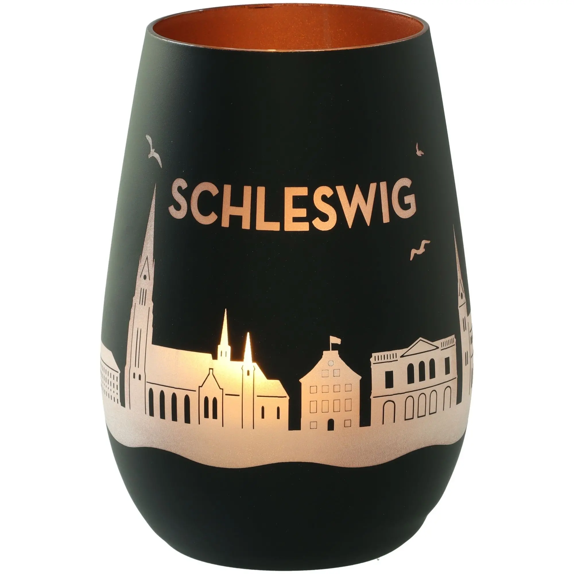 Windlicht Skyline Schleswig Schwarz/Bronze
