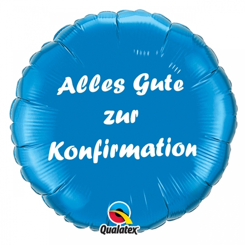 Folienballon Alles Gute zur Konfirmation Blau 45cm