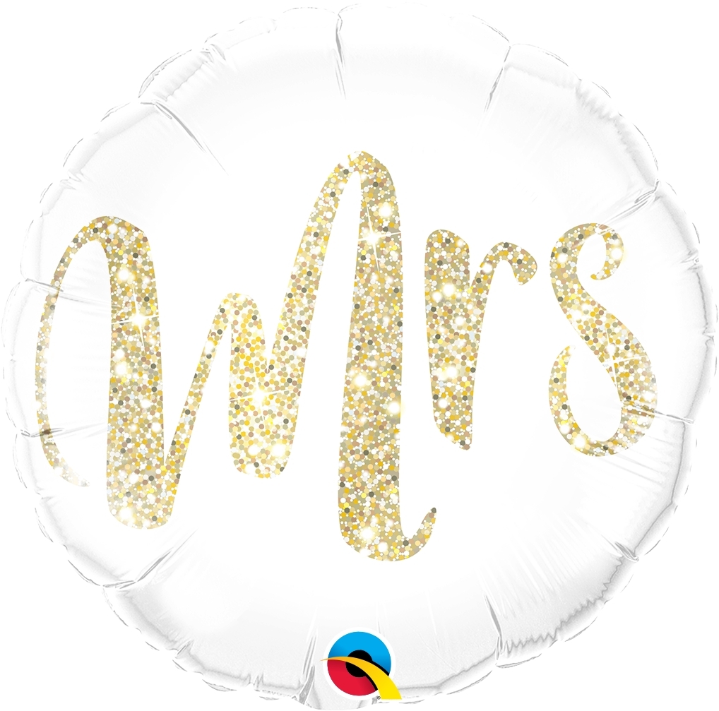 Folienballon Mrs. Glitzer Gold 45cm