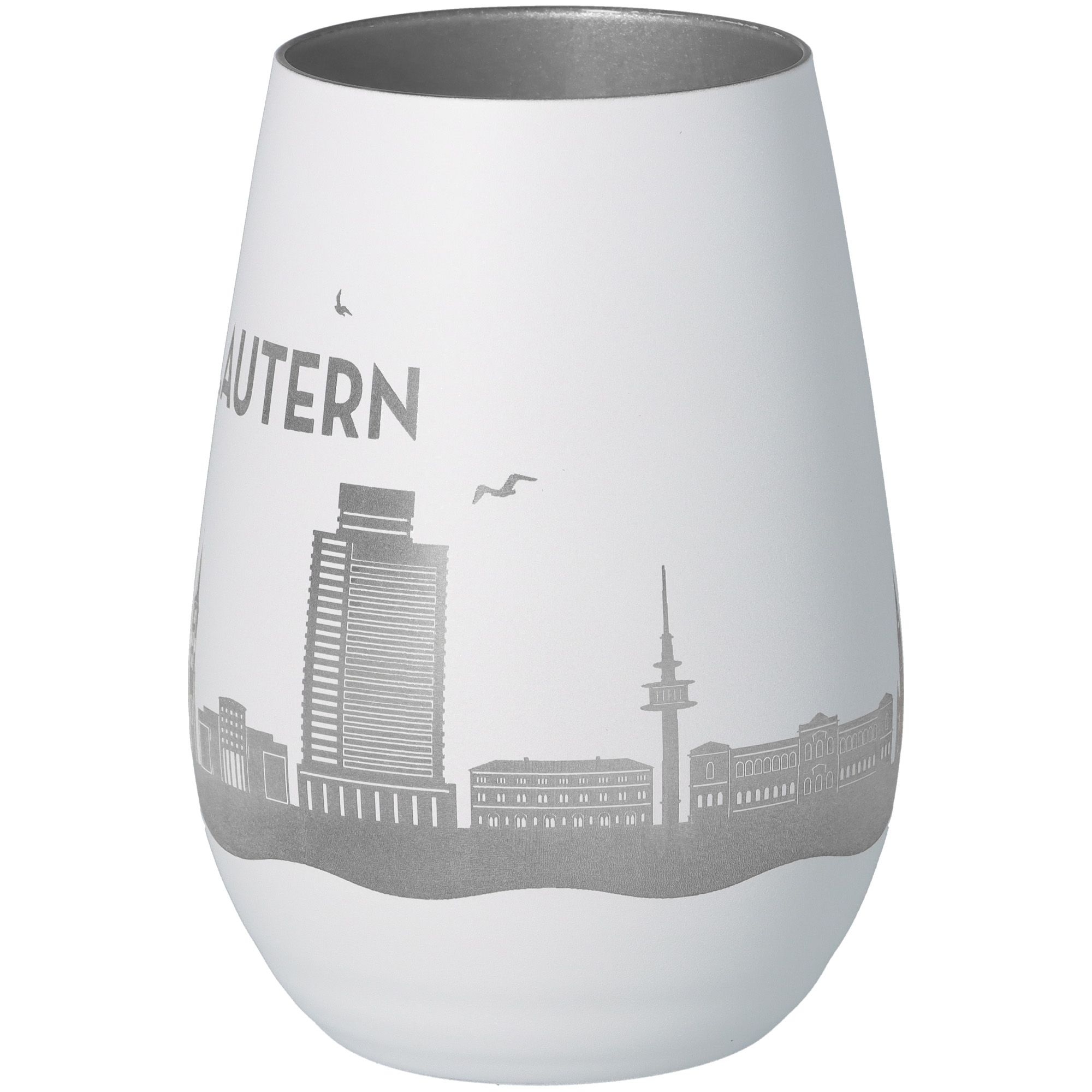 Windlicht Skyline Kaiserslautern Weiß/Silber Windlicht Skyline Kaiserslautern Weiß/Silber