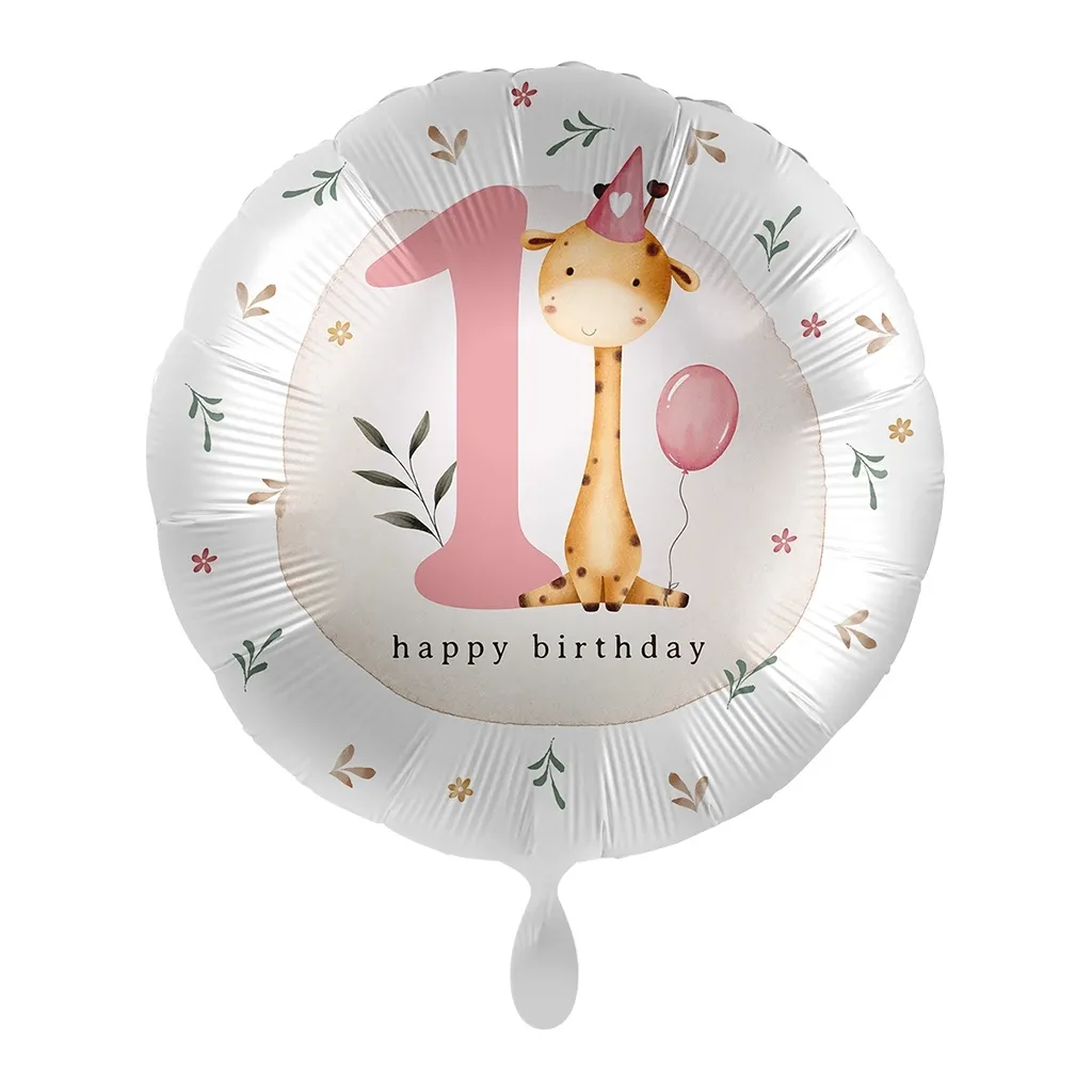 Folienballon "Zahl 1 Giraffe" 45cm