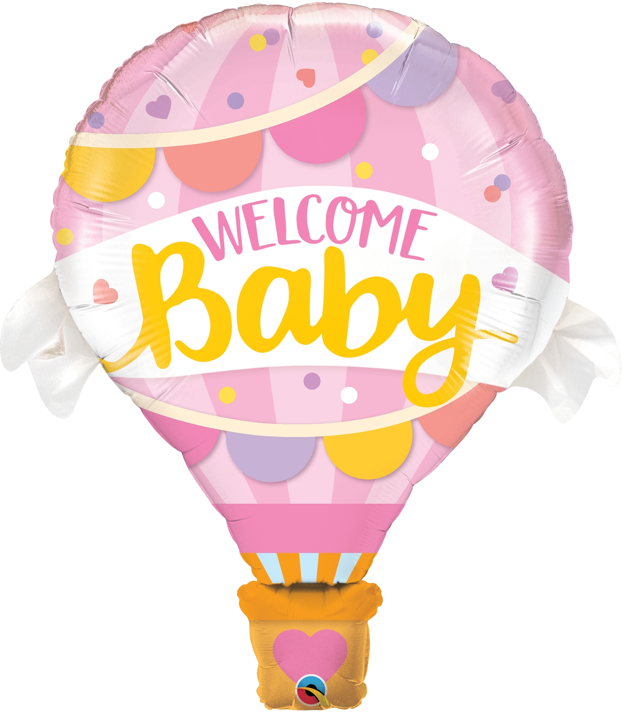 Folienballon Heißluftballon Welcome Baby Pink