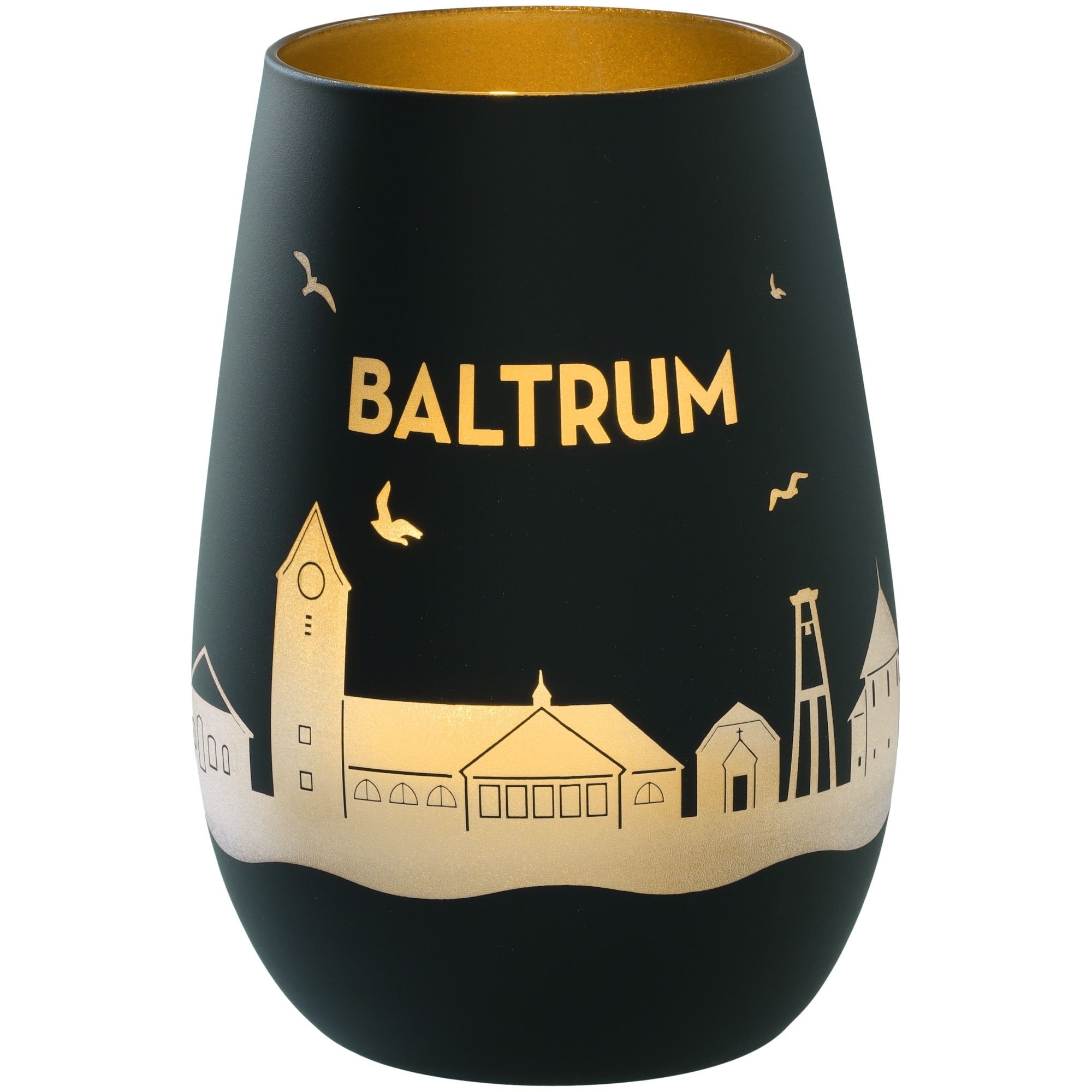 Windlicht Skyline Baltrum Schwarz/Gold Krug, Töpferei, Tasse