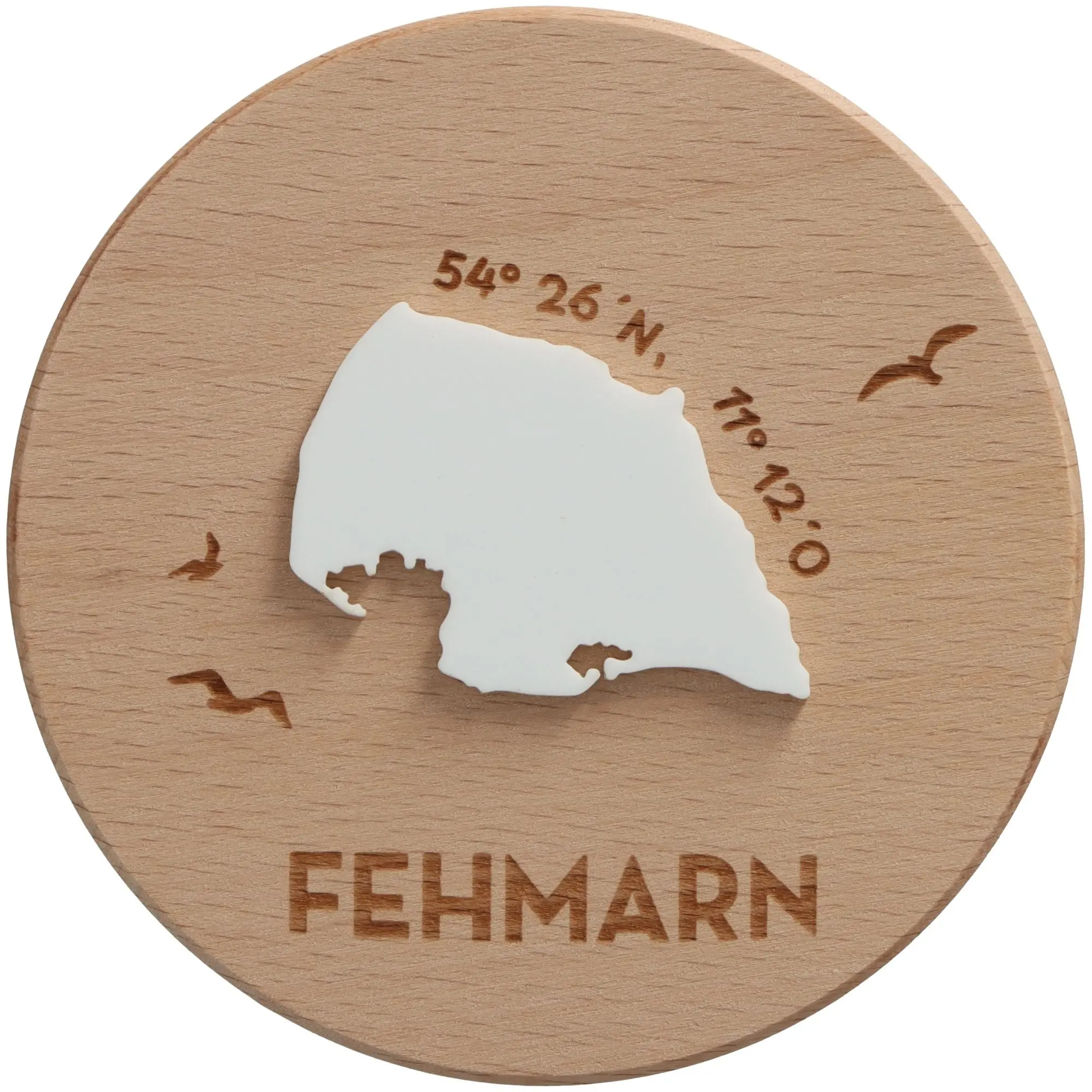 Geschenkglas Skyline "Fehmarn Silhouette" Weiß 530 ml