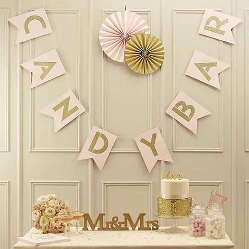 banner, deko, pink, kuchen, garland