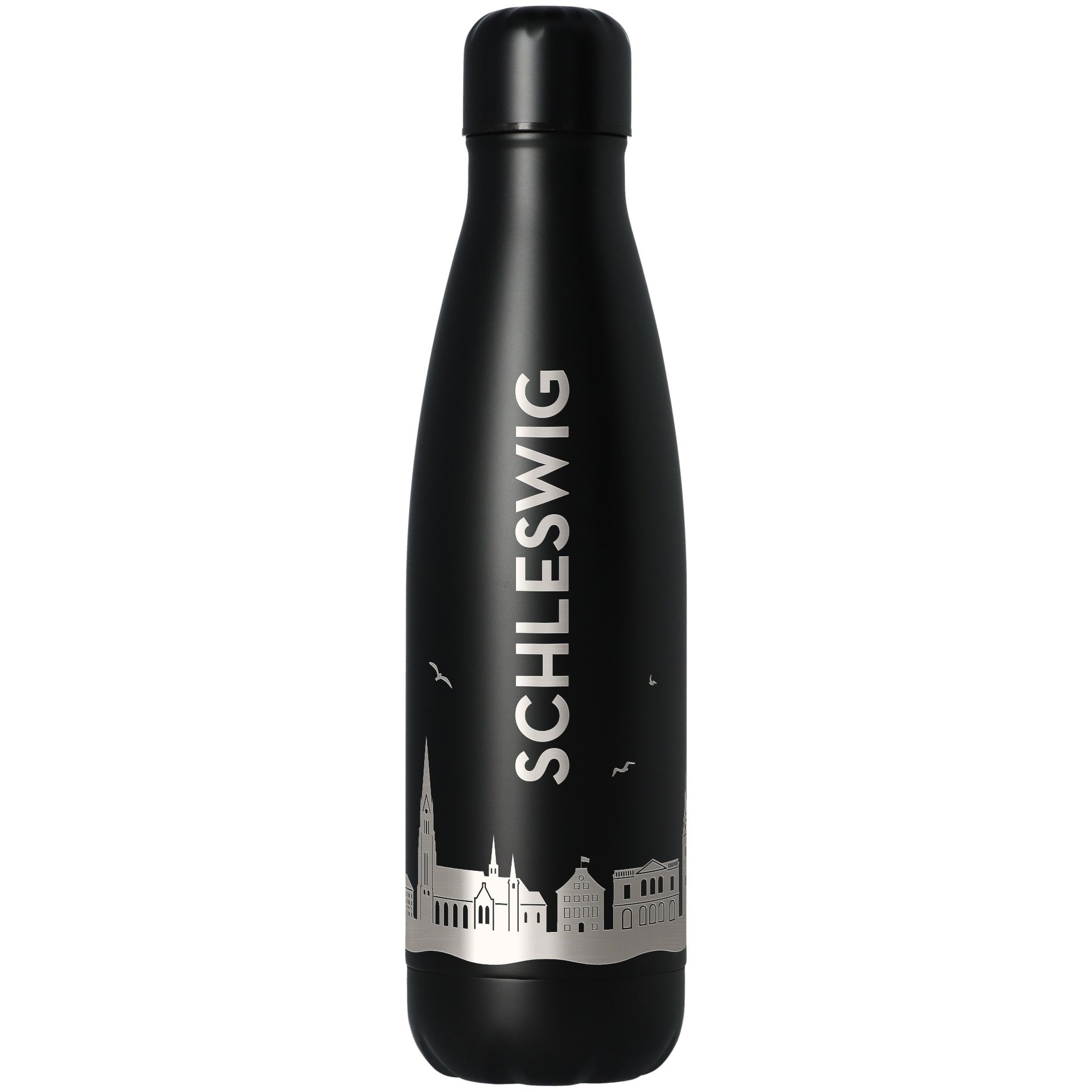 Trinkflasche Skyline Schleswig Schwarz 500ml Flasche, Wasserflasche