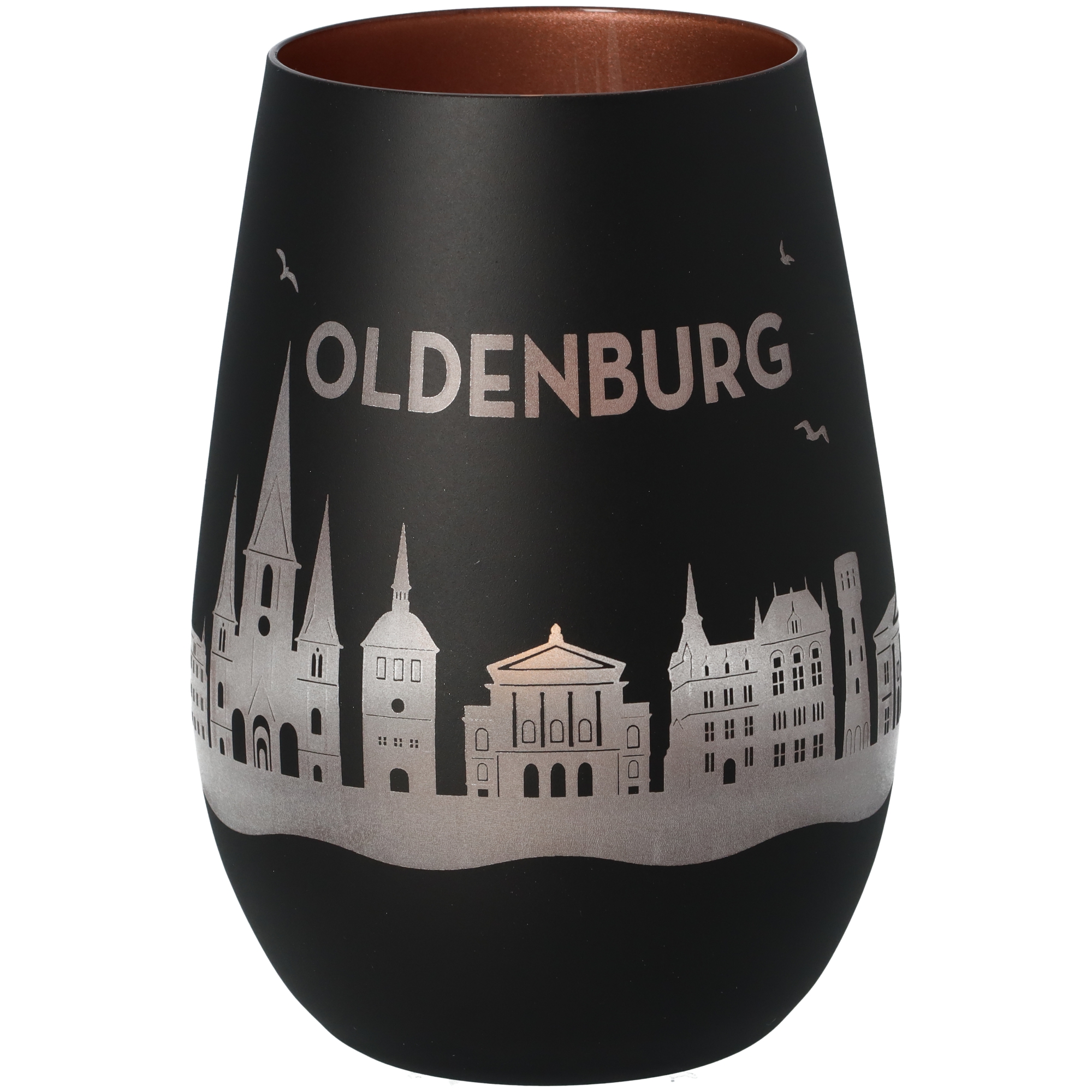Windlicht Skyline Oldenburg Schwarz/Bronze Krug, Töpferei, Vase