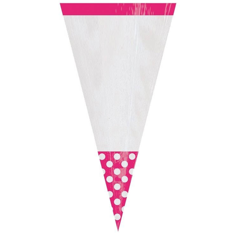 Rosa - 10 Polka Dots Süßigkeiten Spitztüten Kegel