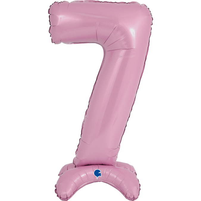 Folienballon Zahl 7 Pastell Rosa, 65cm