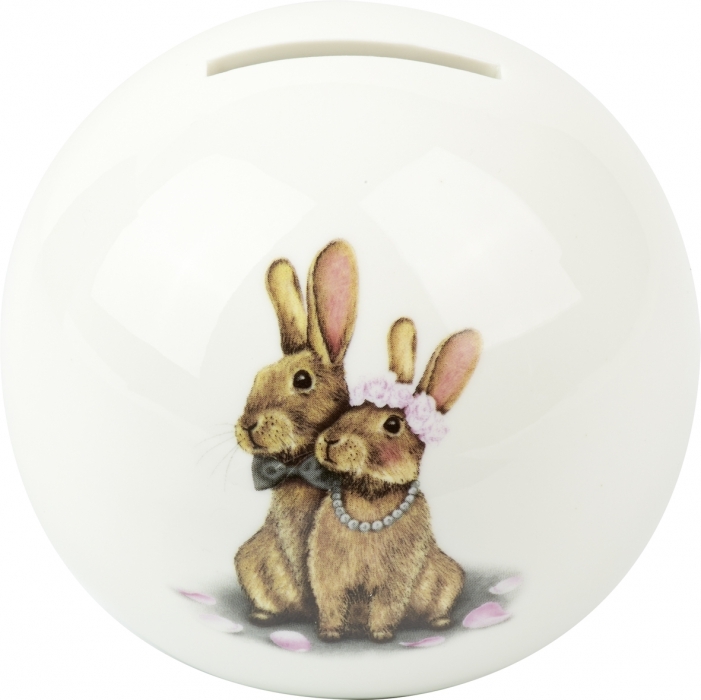Häschen-Hochzeit - Porzellanspardose Häschen-Hochzeit - Porzellanspardose