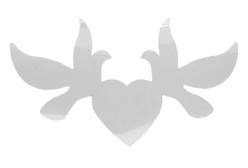 6 Flitter-Tauben Silber 6 Flitter-Tauben Silber