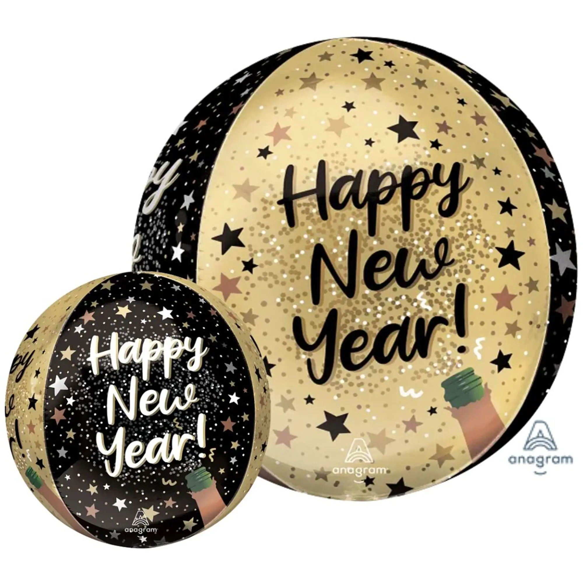 Folienballon Orbz "Happy New Year" 40cm