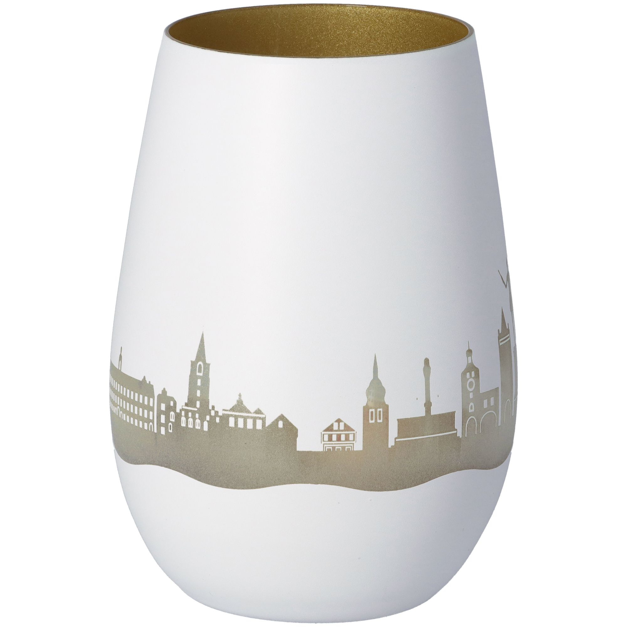 Windlicht Skyline Regensburg Weiß/Gold Windlicht Skyline Regensburg Weiß/Gold