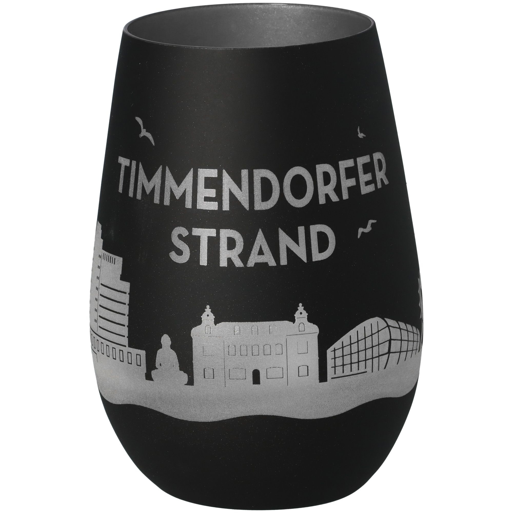 Windlicht Skyline Timmendorfer Strand Schwarz/Silber Windlicht Skyline Timmendorfer Strand Schwarz/Silber