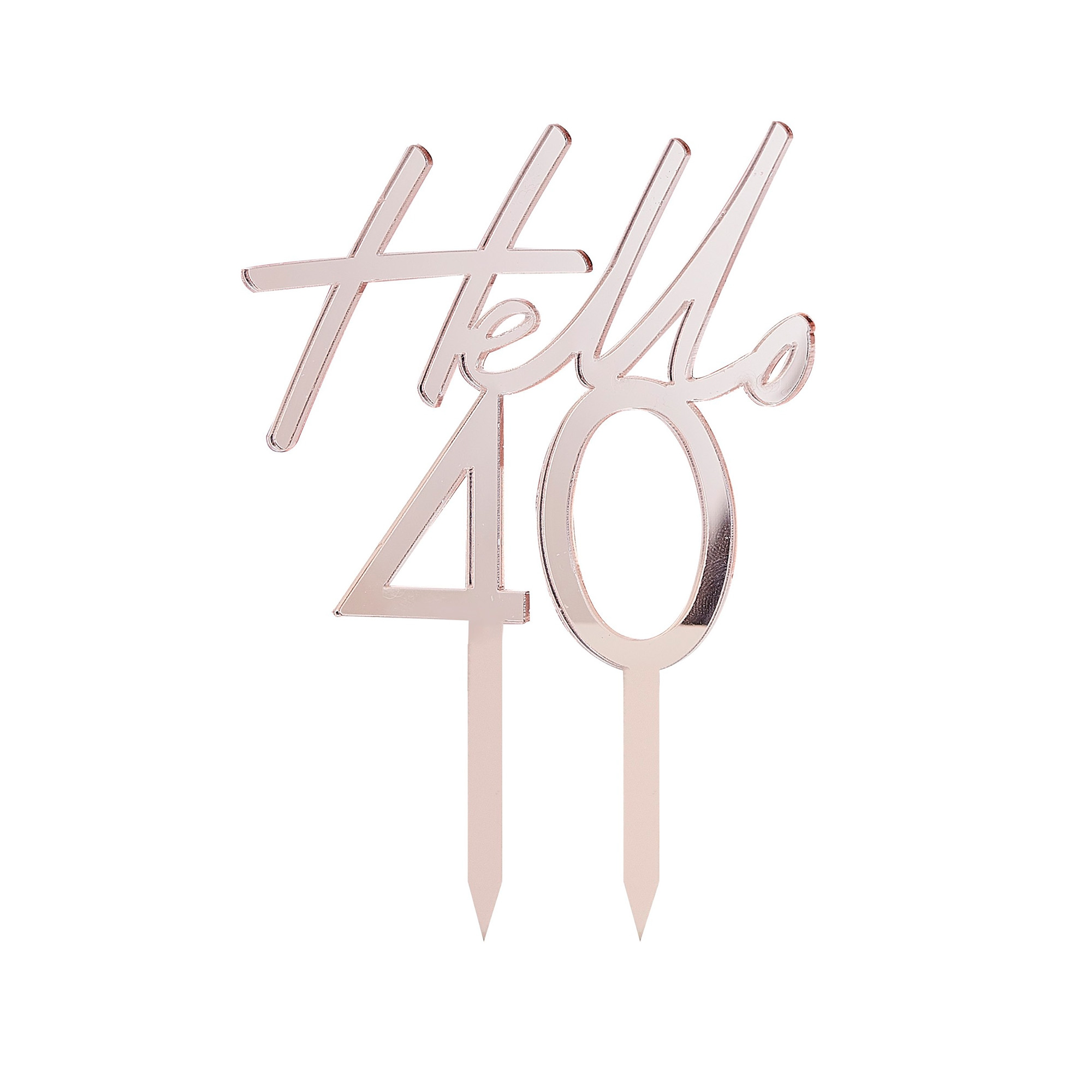 Cake Topper "Hello 40" Kreuz, Symbol, Text