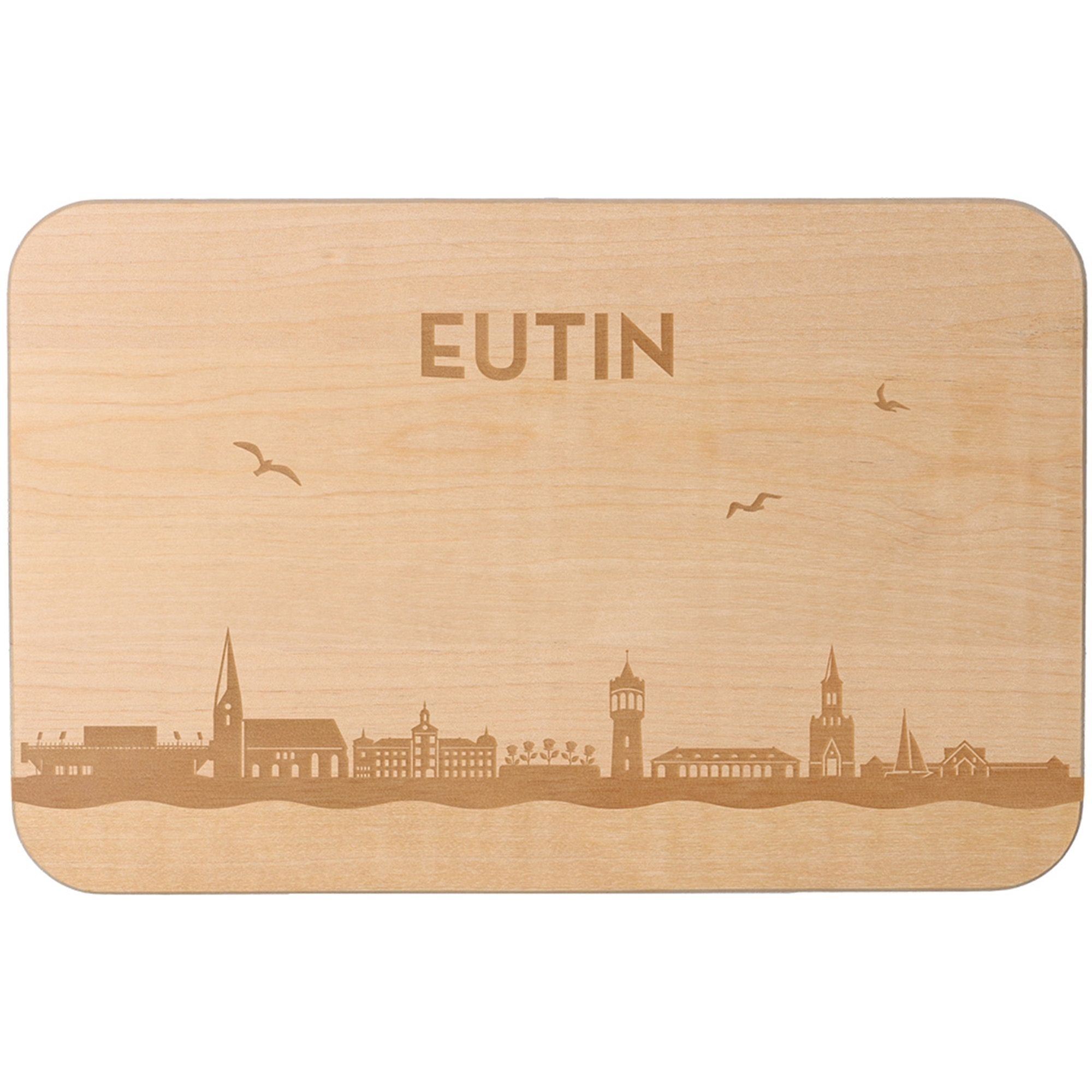 Frühstücksbrett Skyline Eutin 23cm x 15cm x 1cm Holz, Sperrholz, Matte