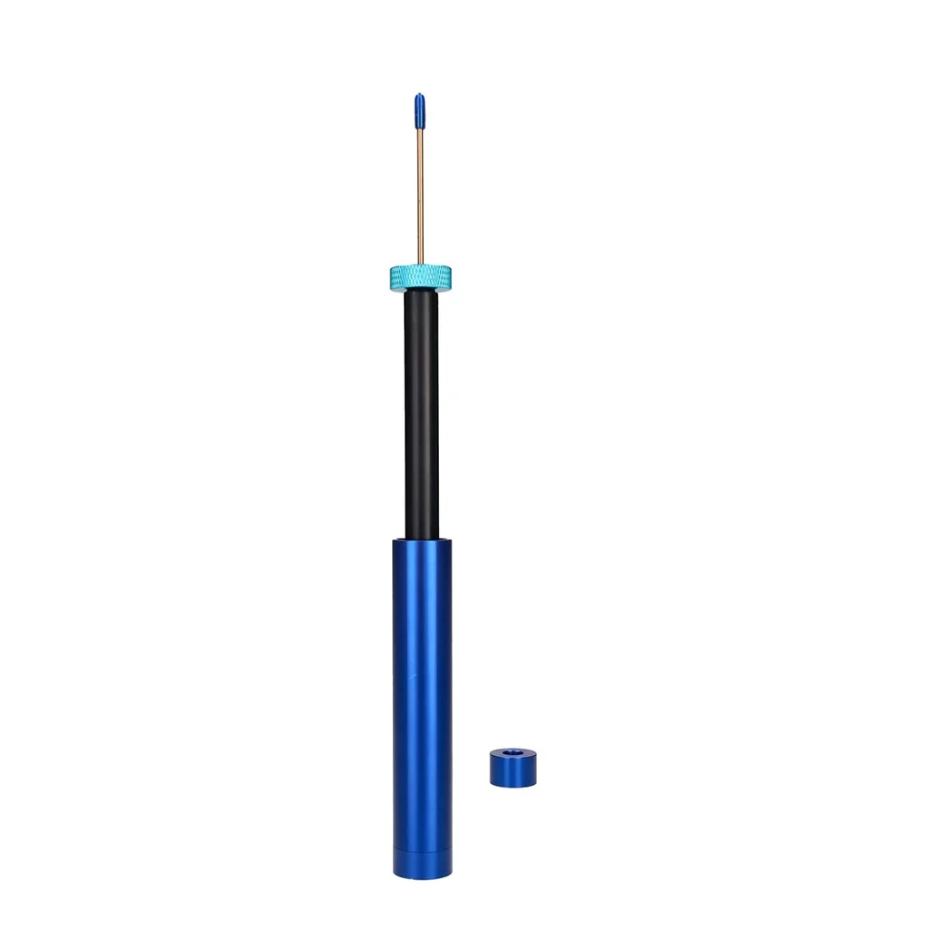 Mikro-Spritze, Nadel, blauer Griff, Katheter, Druckkappe