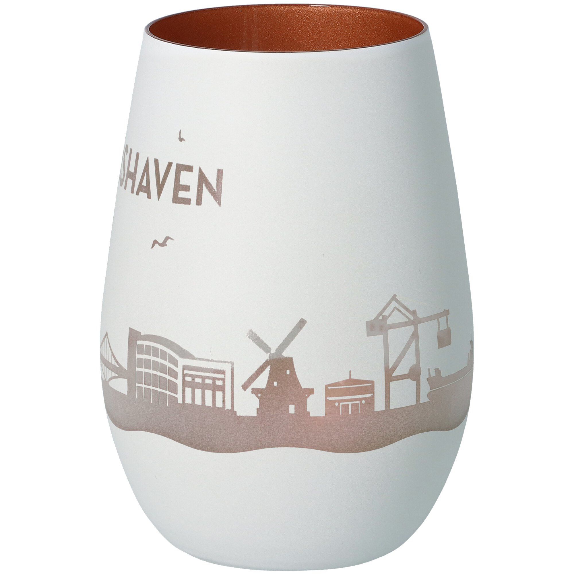 Windlicht Skyline Wilhelmshaven Weiß/Bronze Windlicht Skyline Wilhelmshaven Weiß/Bronze