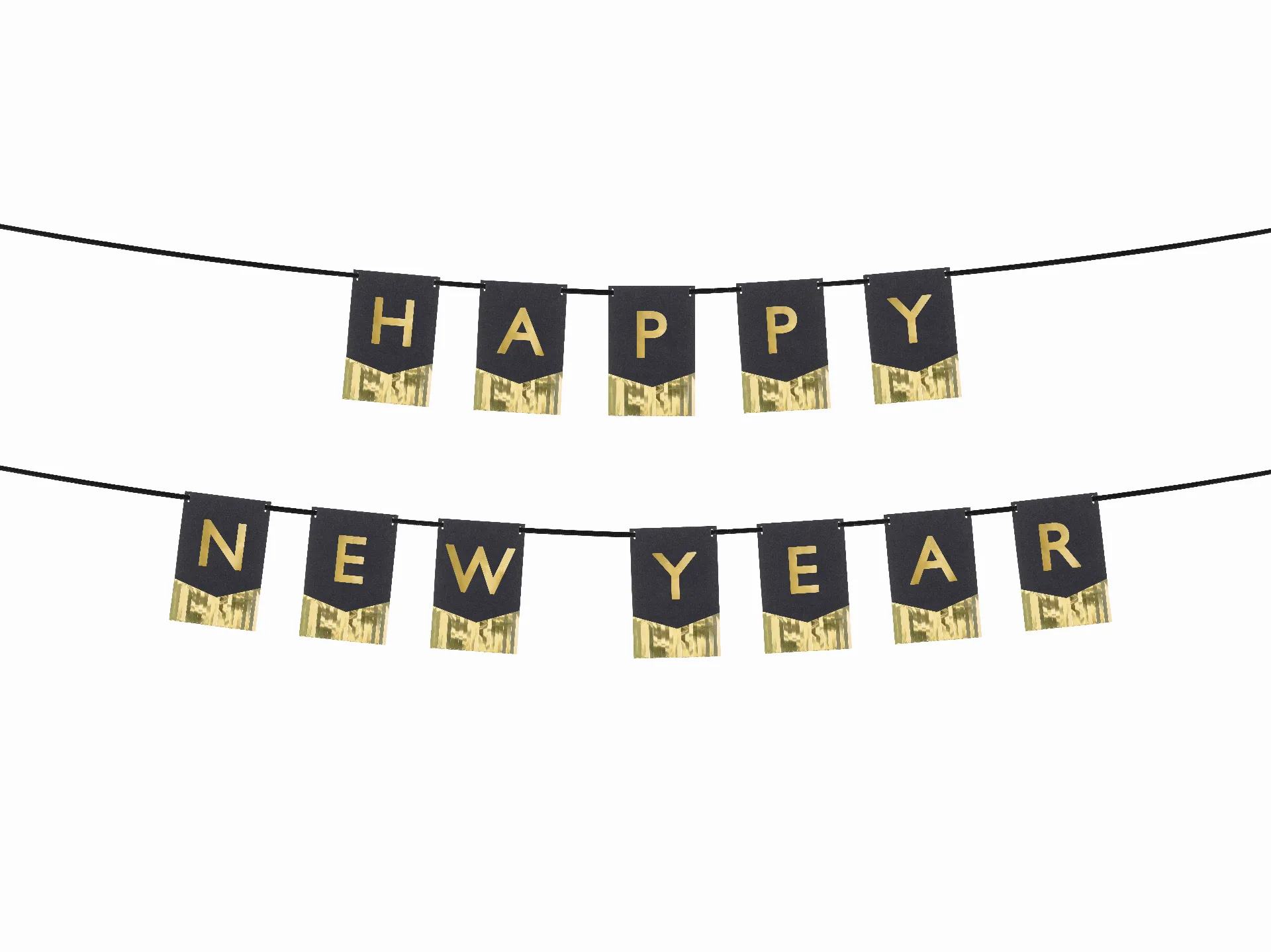 Happy New Year - Girlande Gold "Fransen"