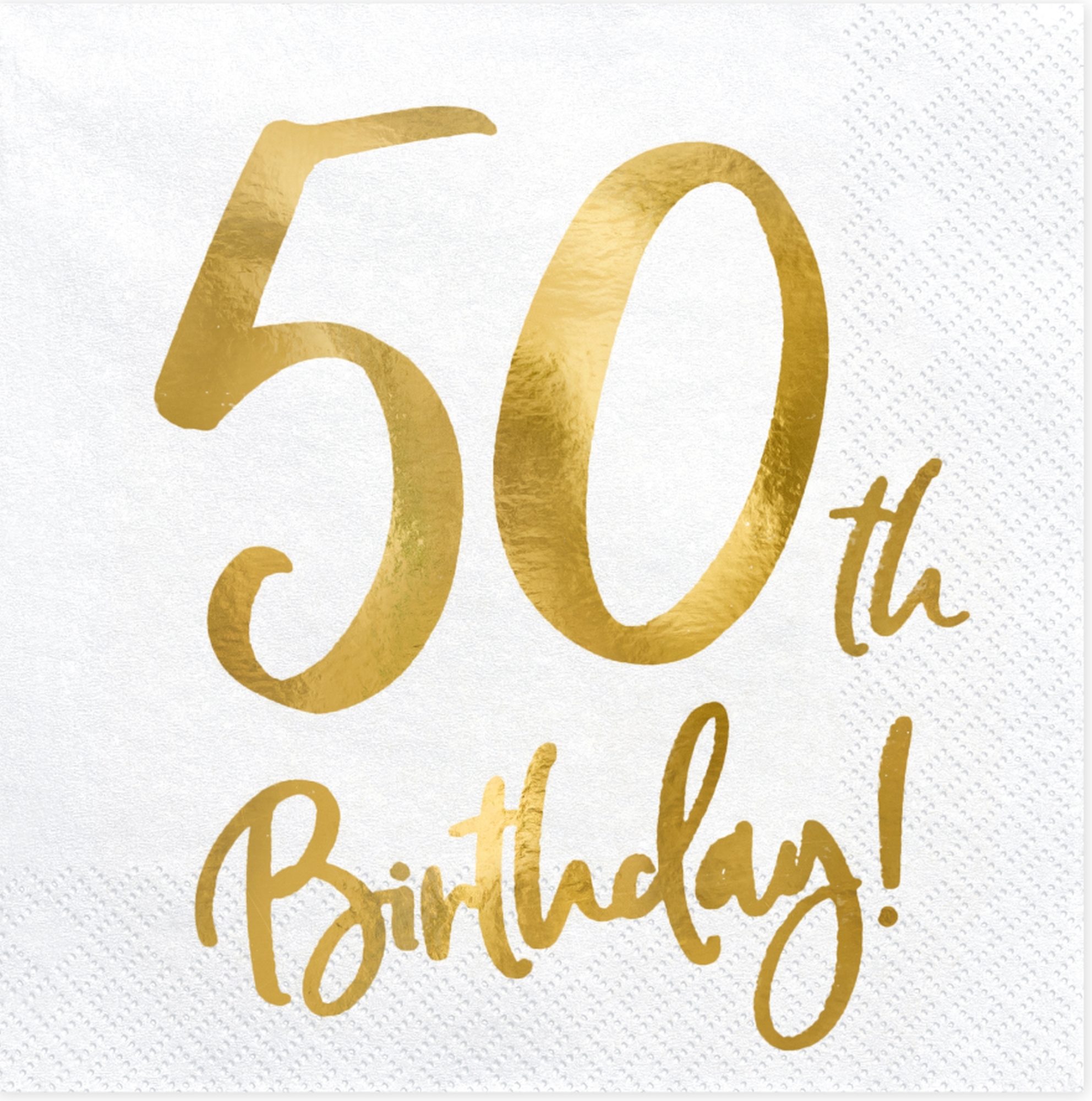 20 Servietten - 50th Birthday - Weiß / Gold 20 Servietten - 50th Birthday - Weiß / Gold
