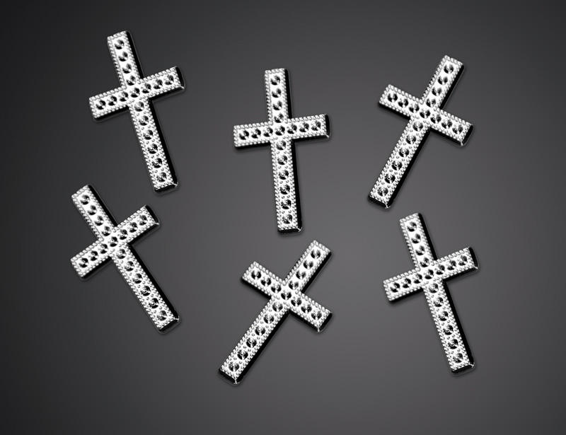 Streudeko Kreuz Silber, 25 Stück