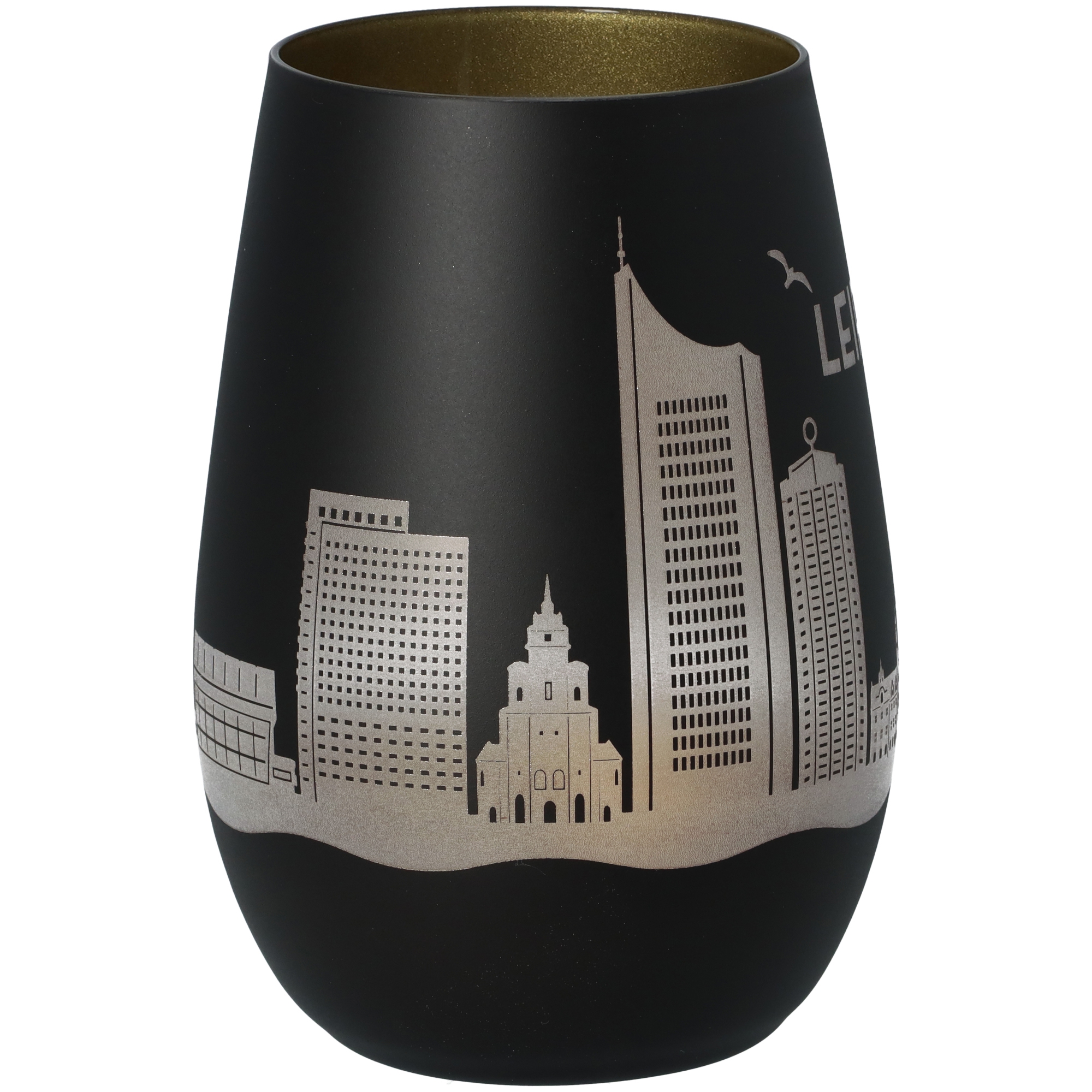 Windlicht Skyline Leipzig Schwarz/Gold Windlicht Skyline Leipzig Schwarz/Gold