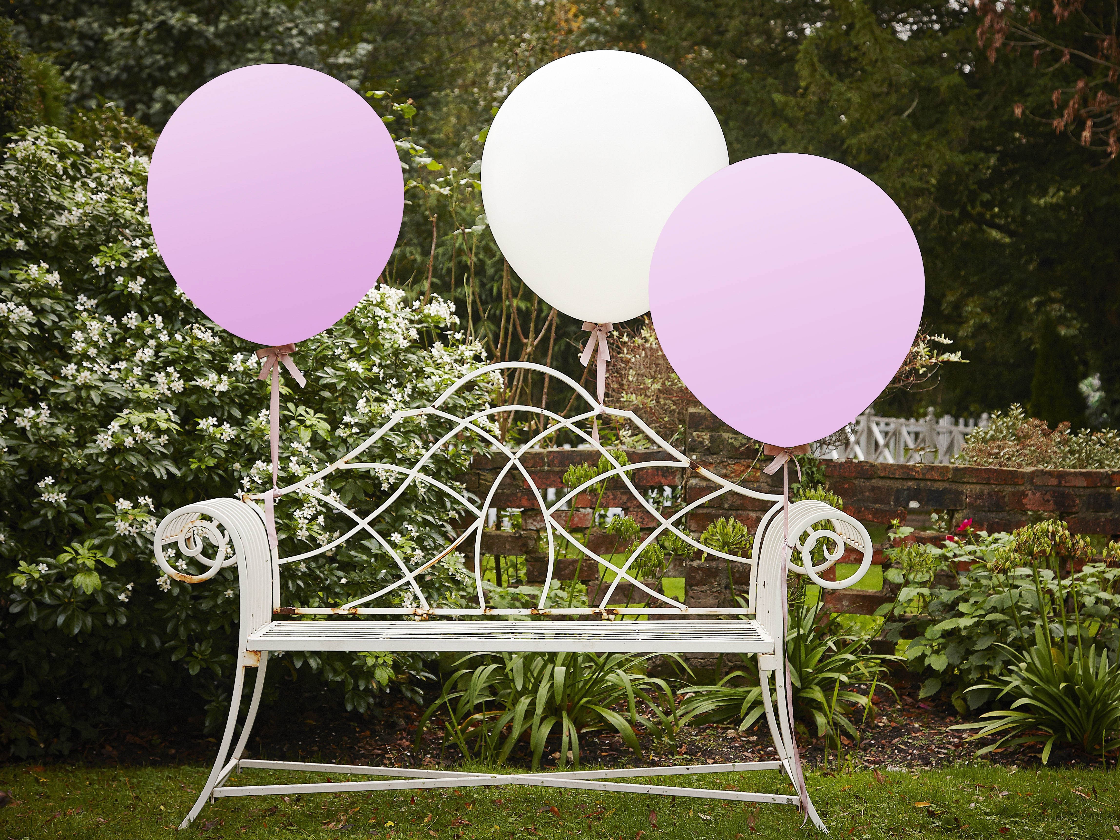 Vintage Affair - 3 Ballons Weiß & Rosa Ø 90cm