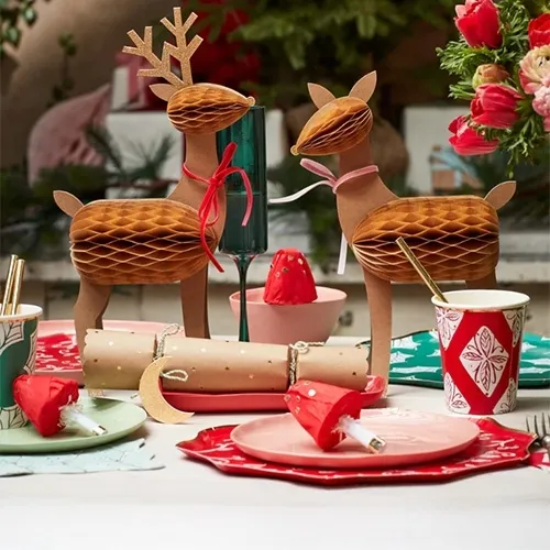 Deko-Reh, Papierdeko, Weihnachtsdeko, Tafel-Schmuck, Zielgruppendekoration