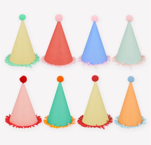 Meri Meri - 8 bunte Partyhüte Meri Meri - 8 bunte Partyhüte