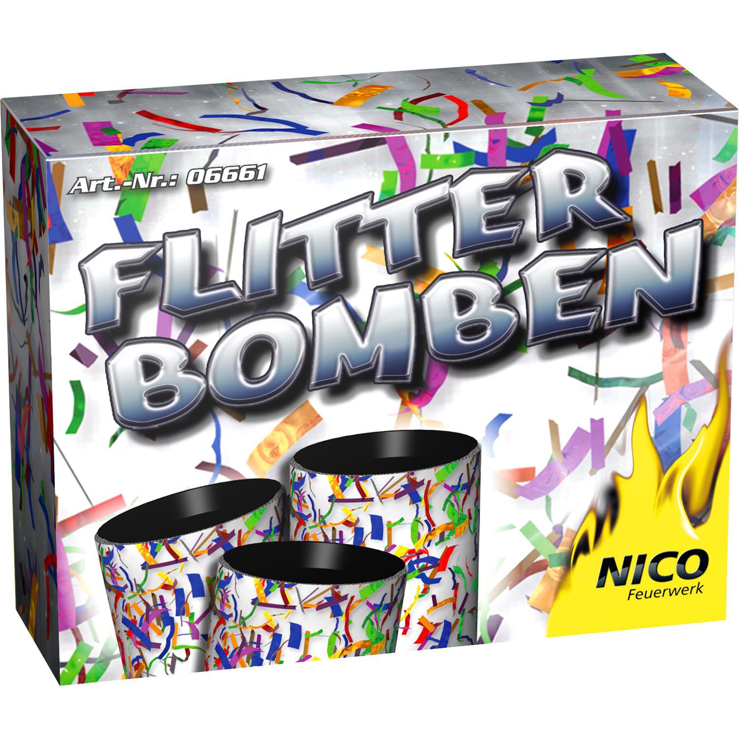Flitterbombe, 3er-Schachtel