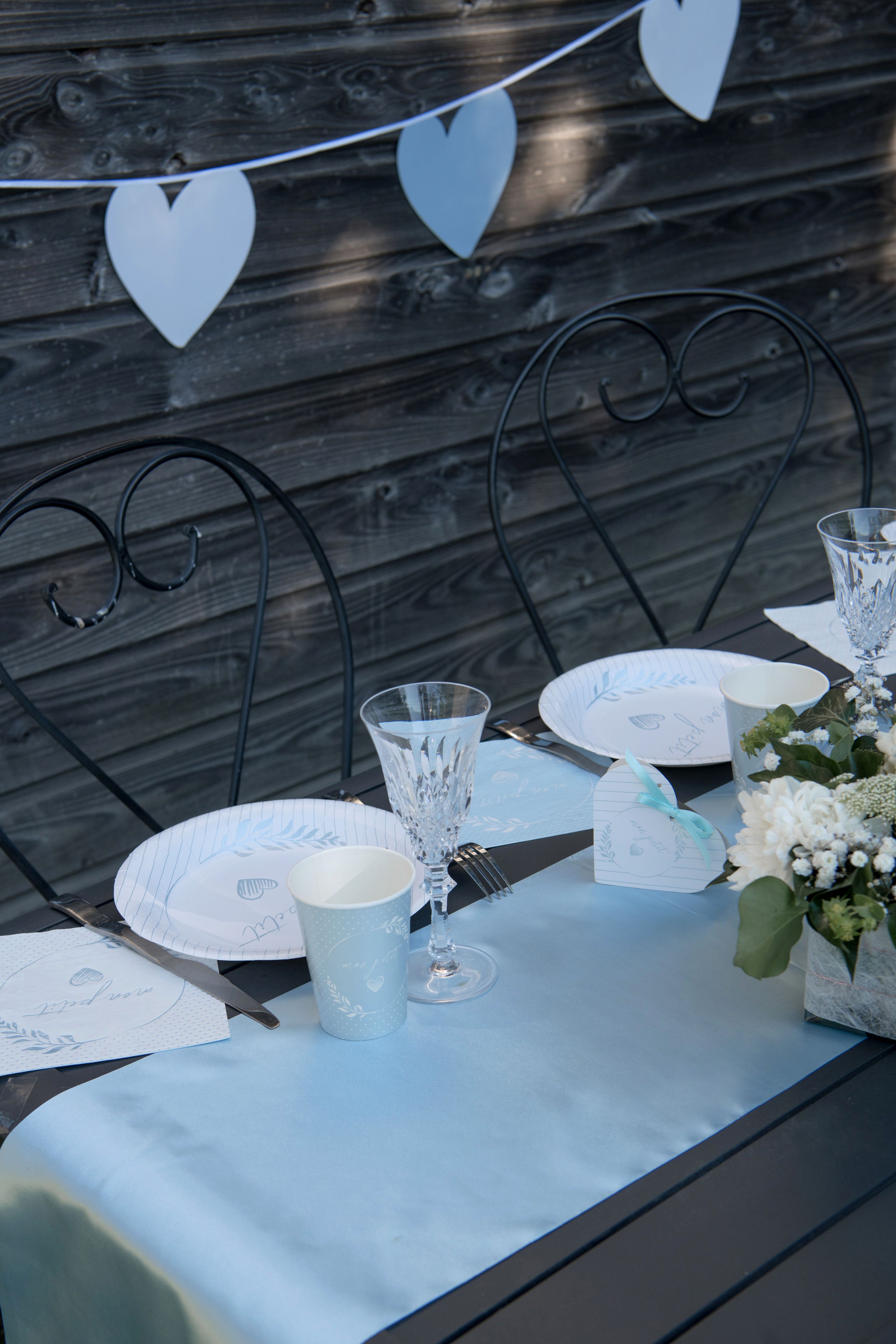 Tischläufer Hellblau Schimmer, 5 m Tischläufer Hellblau Schimmer, 5 m