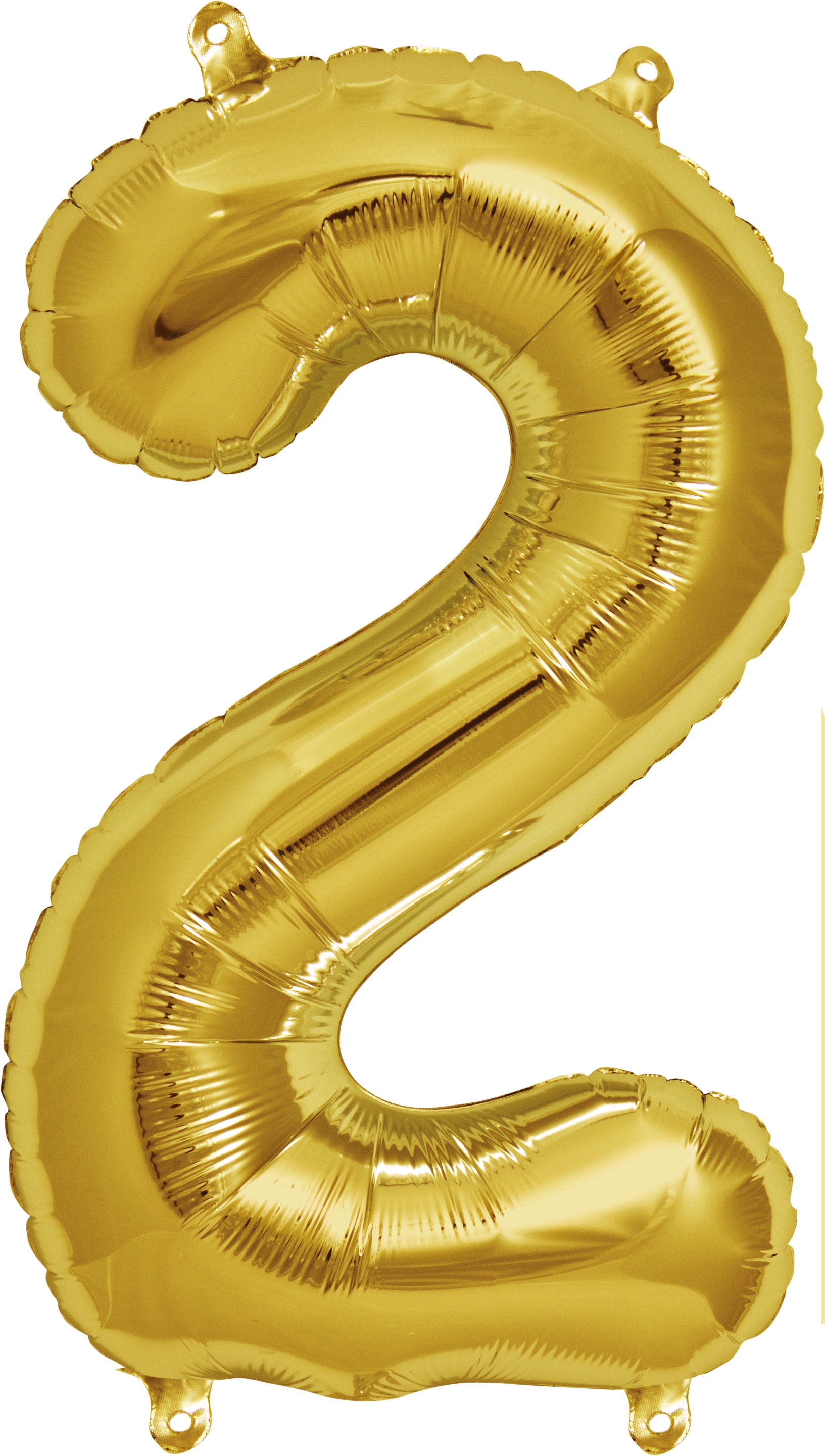 Luftballon Zahl 2 Gold 40cm