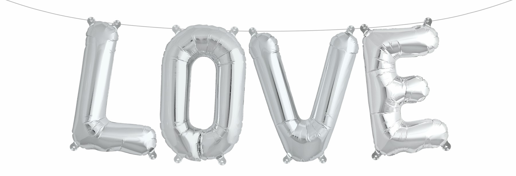 Folienballon-Girlande "Love" Silber