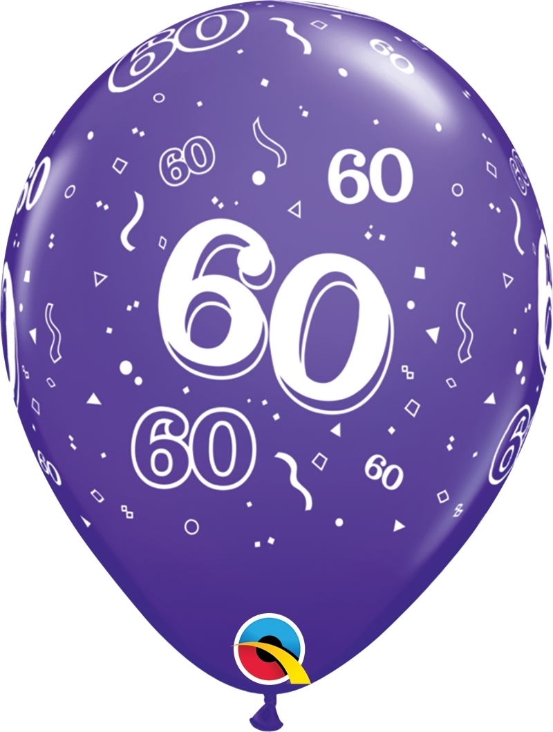 Qualatex Latexballon 60. Geburtstag verschiedene Farben Ø 30cm