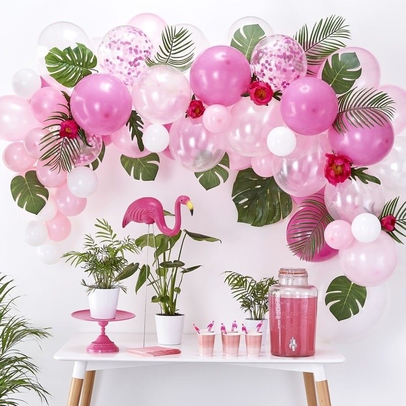 DIY Ballongirlande zum selberbauen -  Weiß, Rosa, Pink