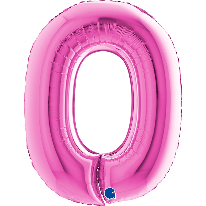 Folienballon Zahl 0 Pink 100cm