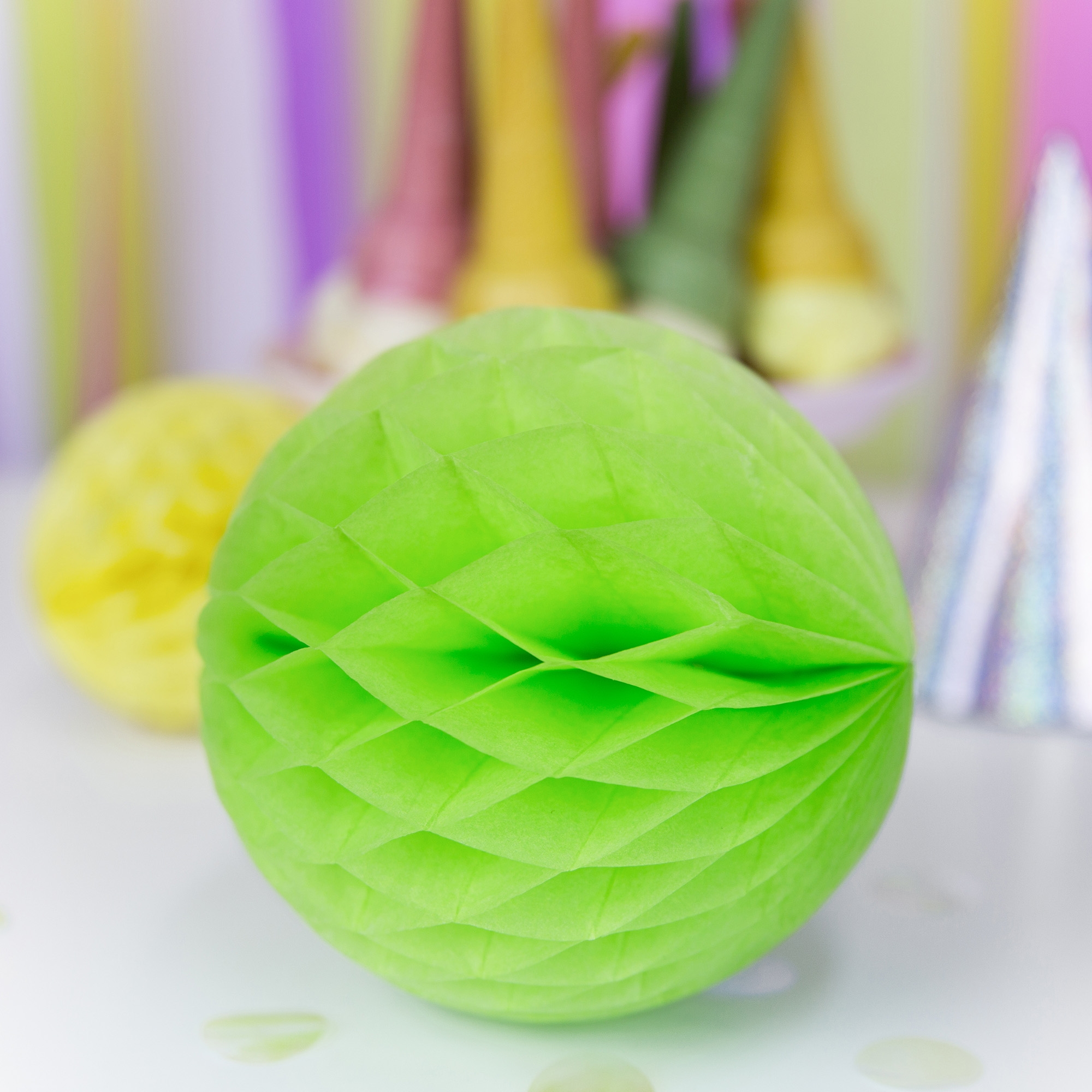 Honeycomb Balls "Apfelgrün" 10 cm Sphäre, Papier, Pflanze